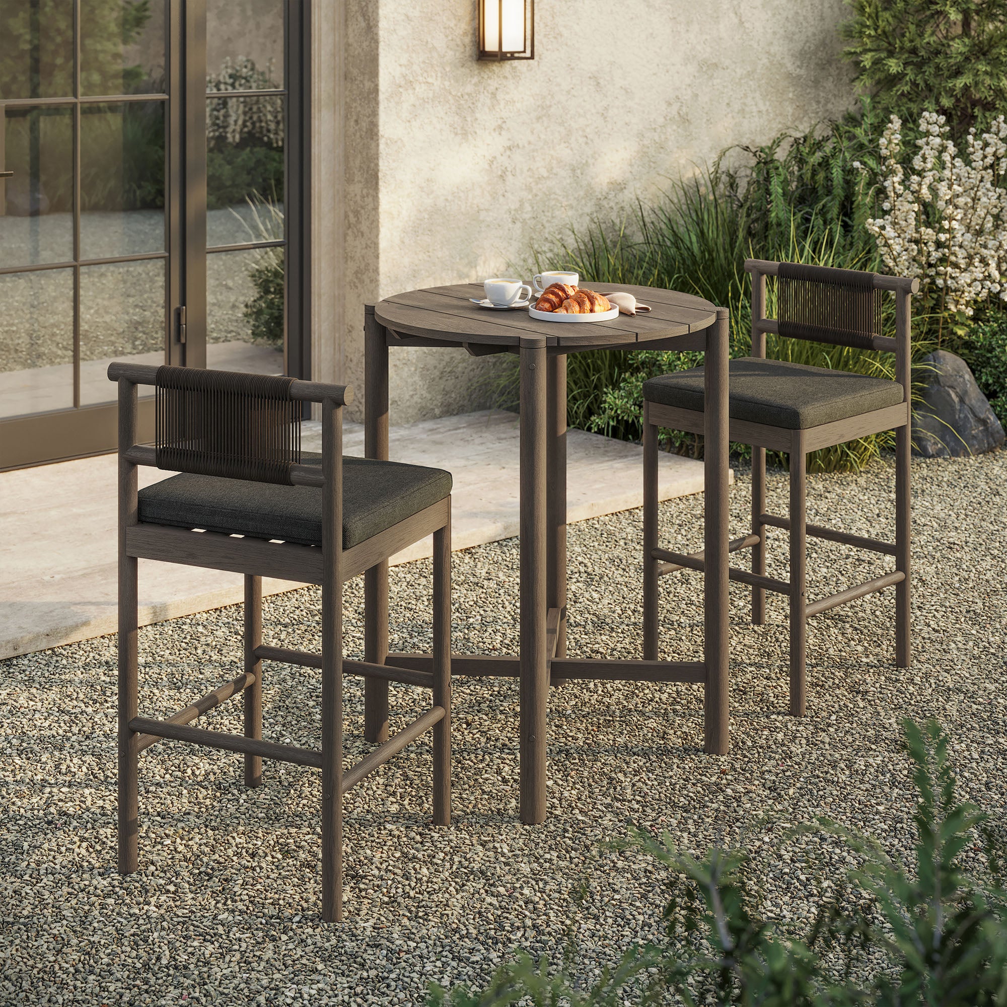Eleni 3-Piece Outdoor Patio Teak Wood Bar Set by Modway - Image 11