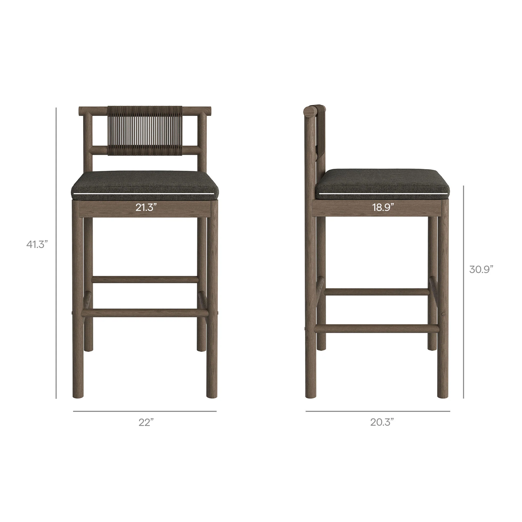 Eleni 3-Piece Outdoor Patio Teak Wood Bar Set by Modway - Image 13