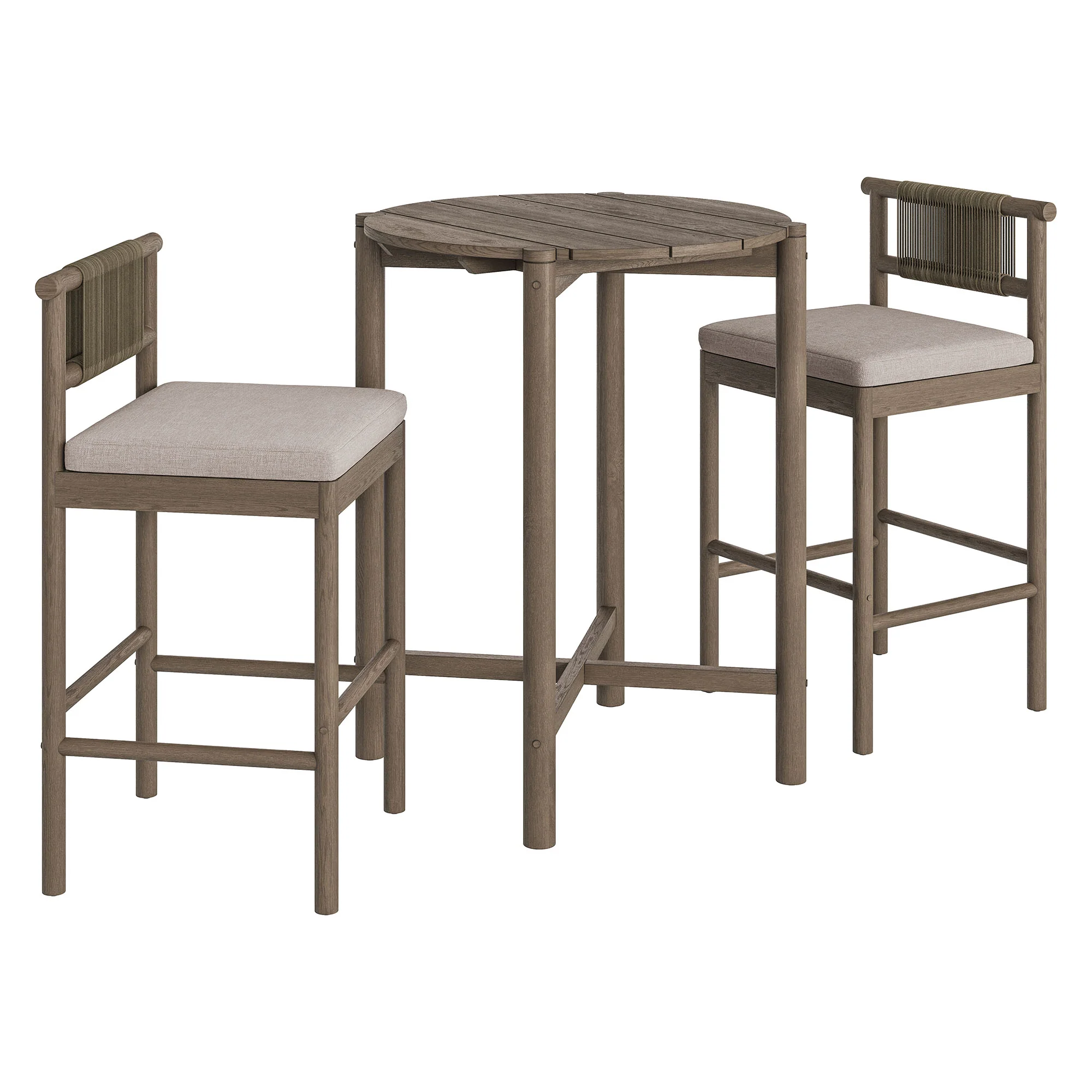 Eleni 3-Piece Outdoor Patio Teak Wood Bar Set by Modway - Image 15