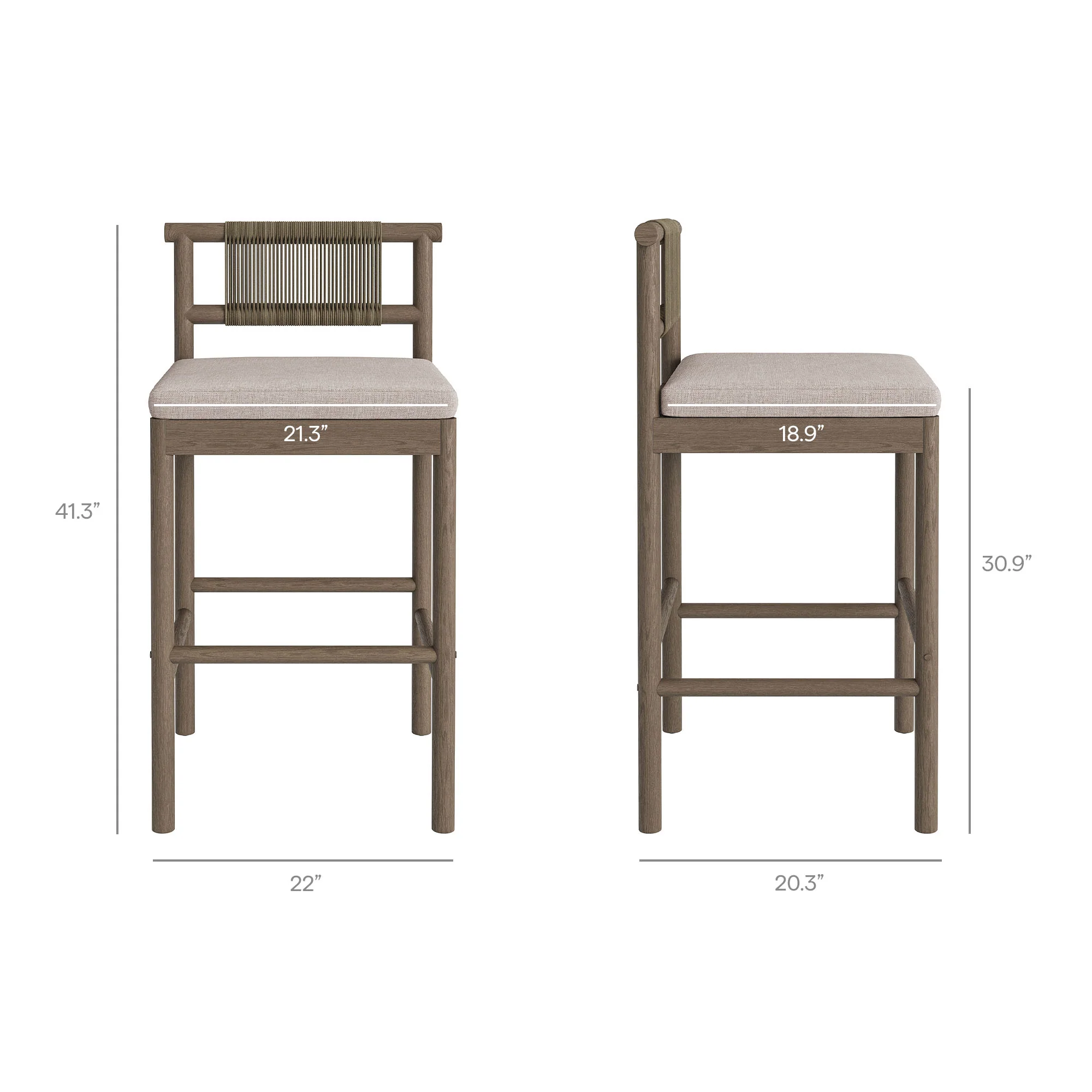 Eleni 3-Piece Outdoor Patio Teak Wood Bar Set by Modway - Image 20