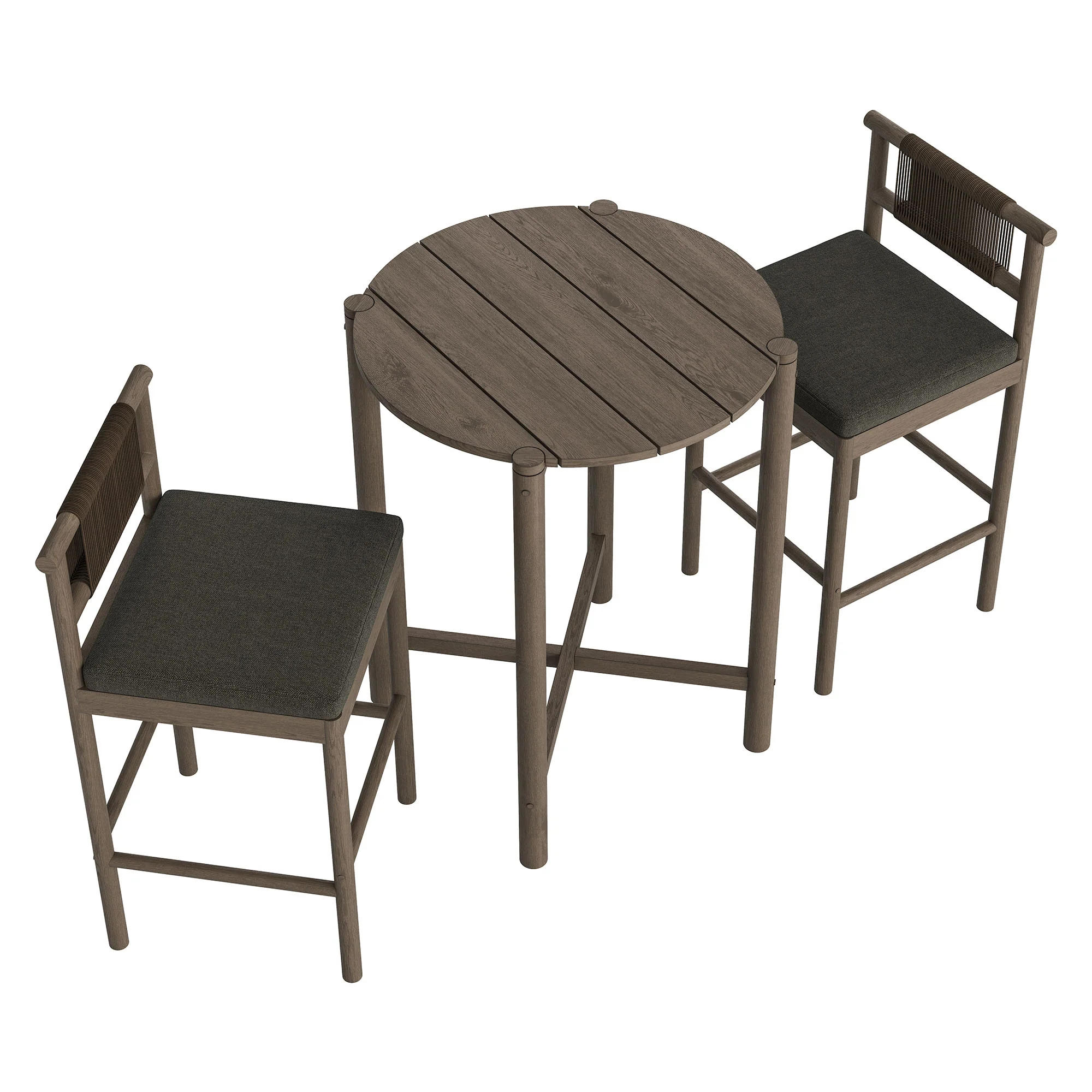 Eleni 3-Piece Outdoor Patio Teak Wood Bar Set by Modway - Image 9