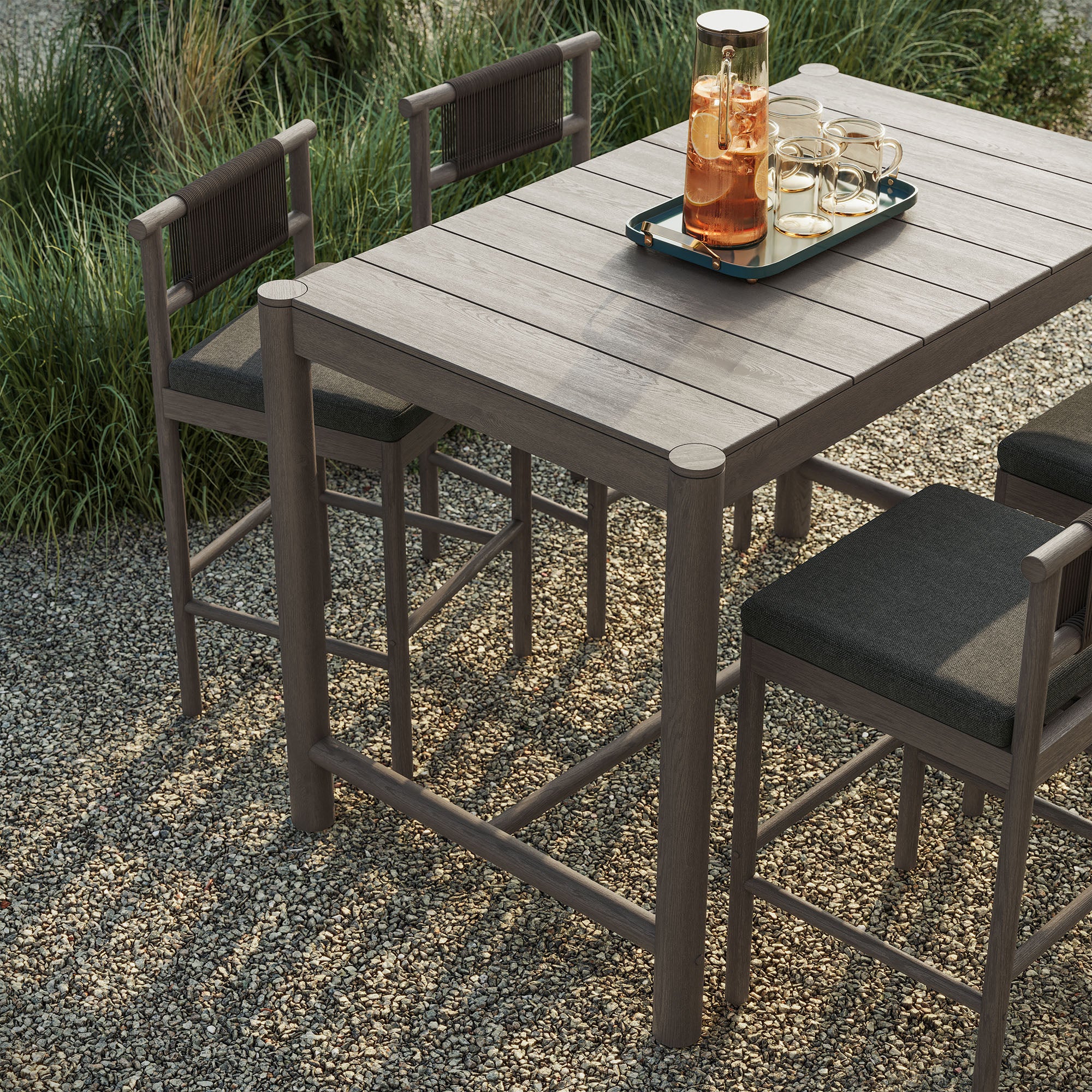 Eleni 5-Piece Outdoor Patio Teak Wood Bar Set by Modway - Image 10
