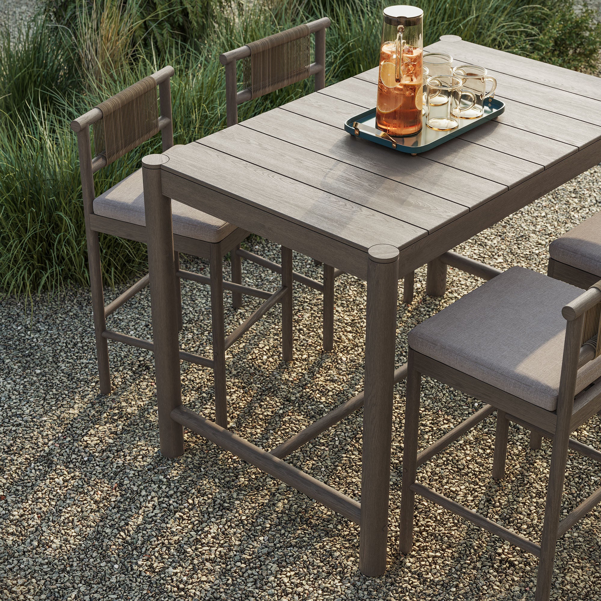 Eleni 5-Piece Outdoor Patio Teak Wood Bar Set by Modway - Image 17