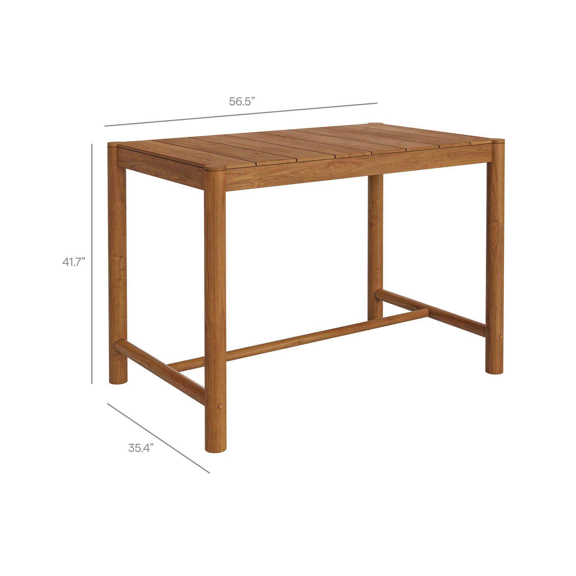 Eleni 5-Piece Outdoor Patio Teak Wood Bar Set by Modway - Image 7