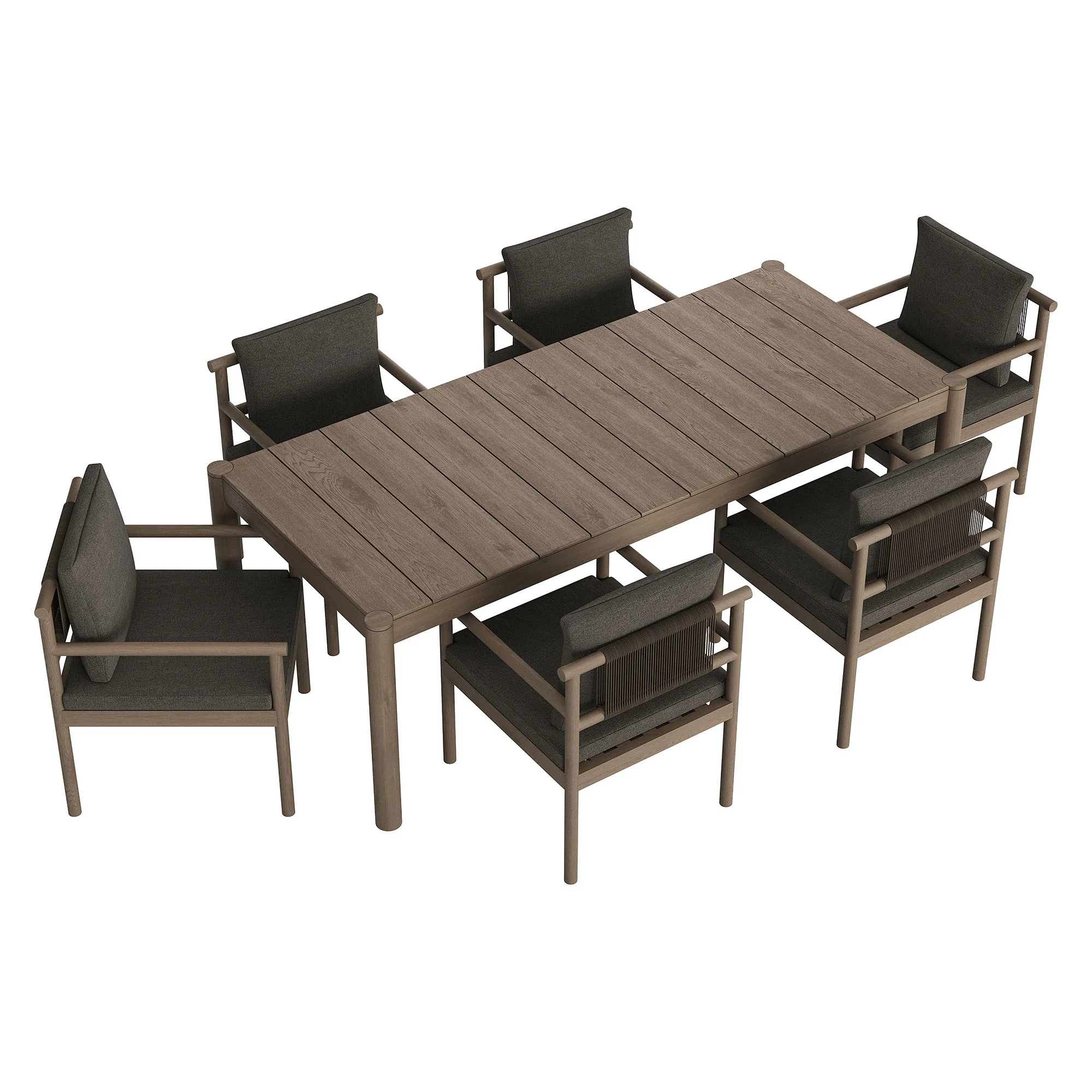 Eleni 7 Piece Outdoor Patio Teak Wood Dining Set by Modway - Image 10