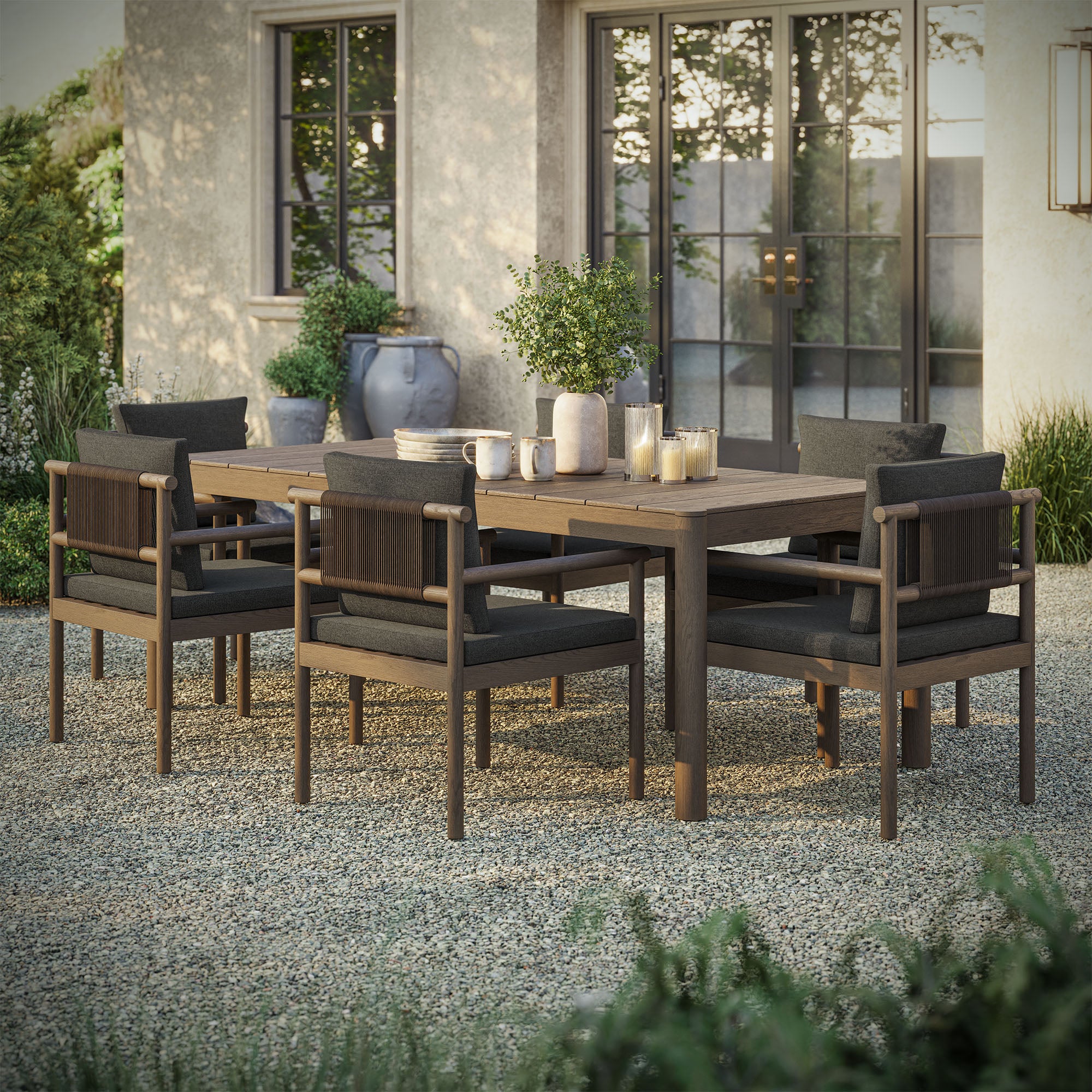 Eleni 7 Piece Outdoor Patio Teak Wood Dining Set by Modway - Image 13