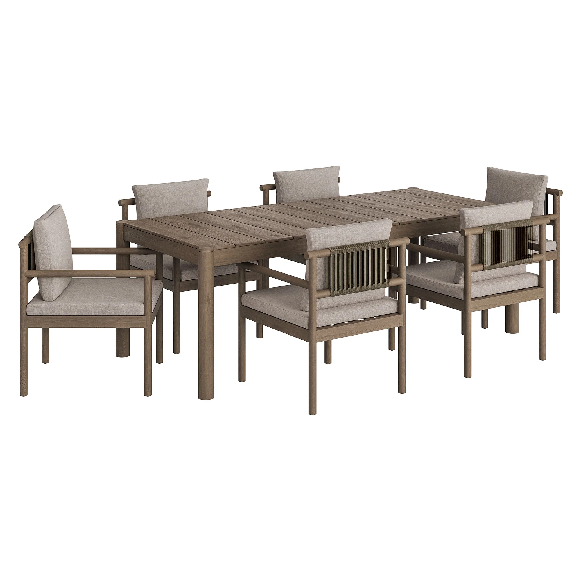 Eleni 7 Piece Outdoor Patio Teak Wood Dining Set by Modway - Image 17