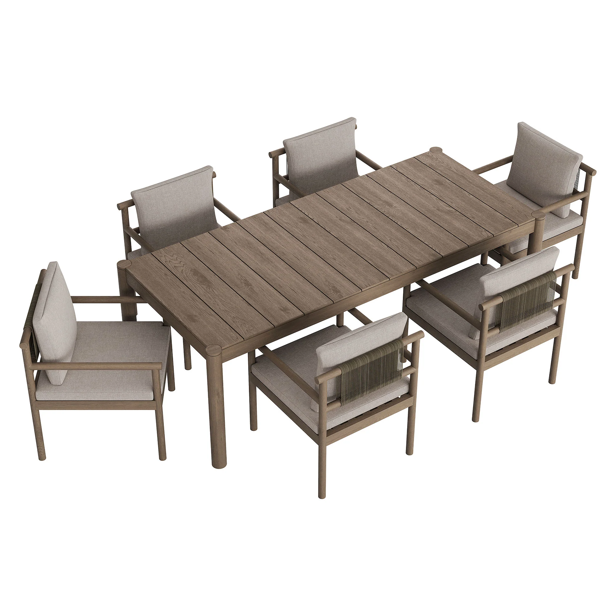 Eleni 7 Piece Outdoor Patio Teak Wood Dining Set by Modway - Image 18