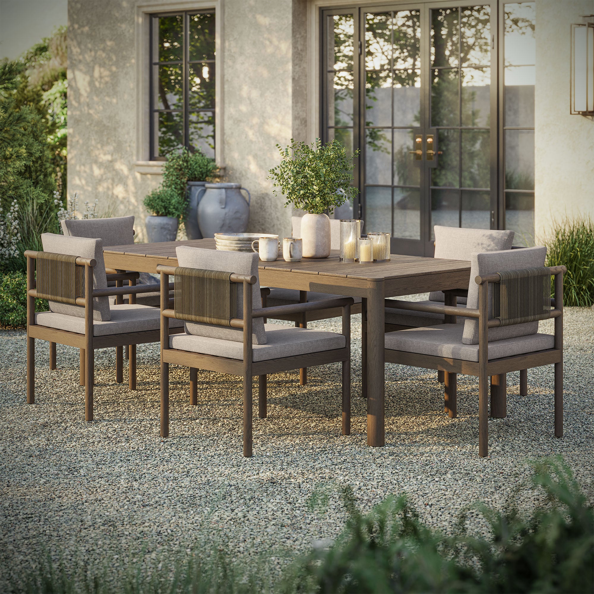 Eleni 7 Piece Outdoor Patio Teak Wood Dining Set by Modway - Image 21