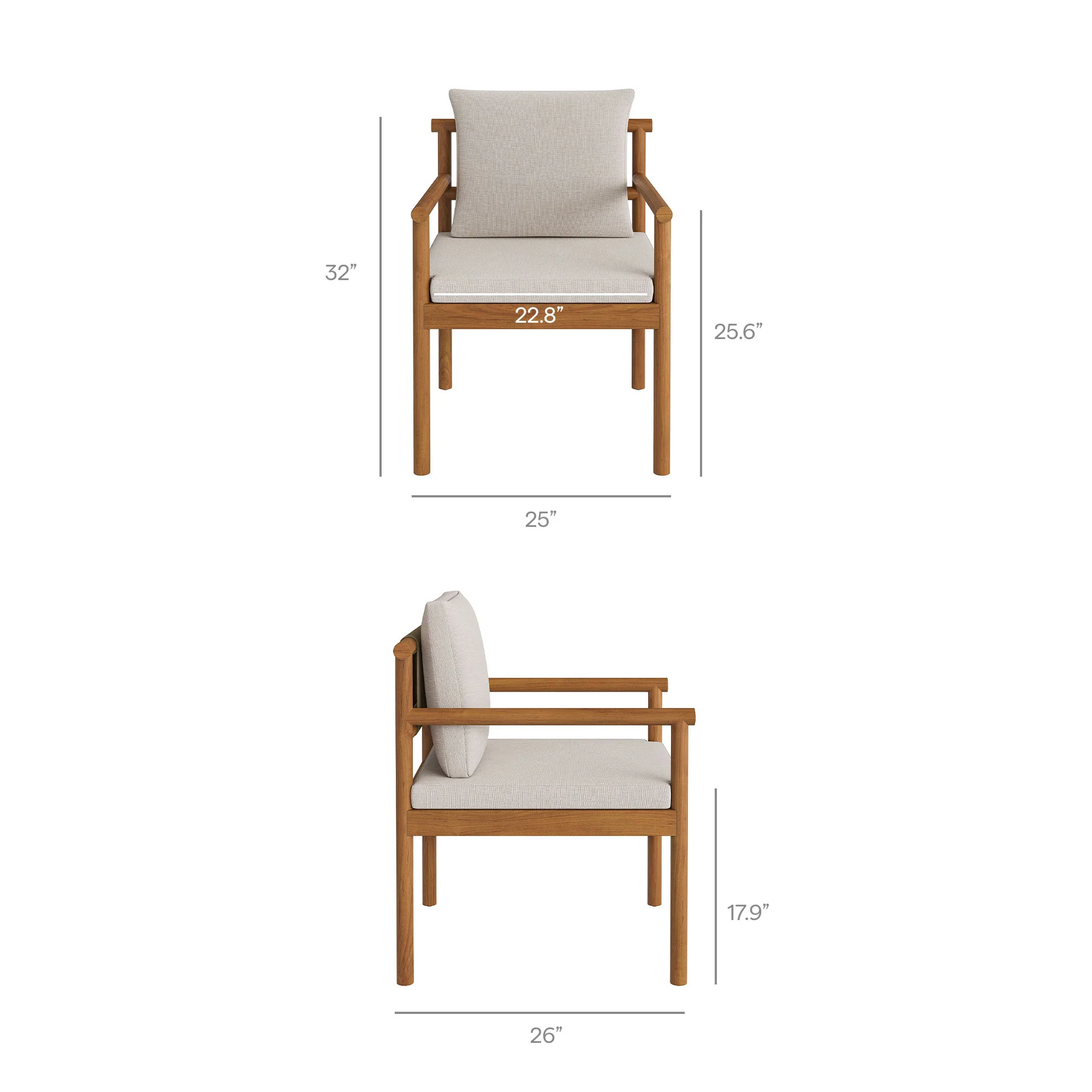 Eleni 7 Piece Outdoor Patio Teak Wood Dining Set by Modway - Image 7