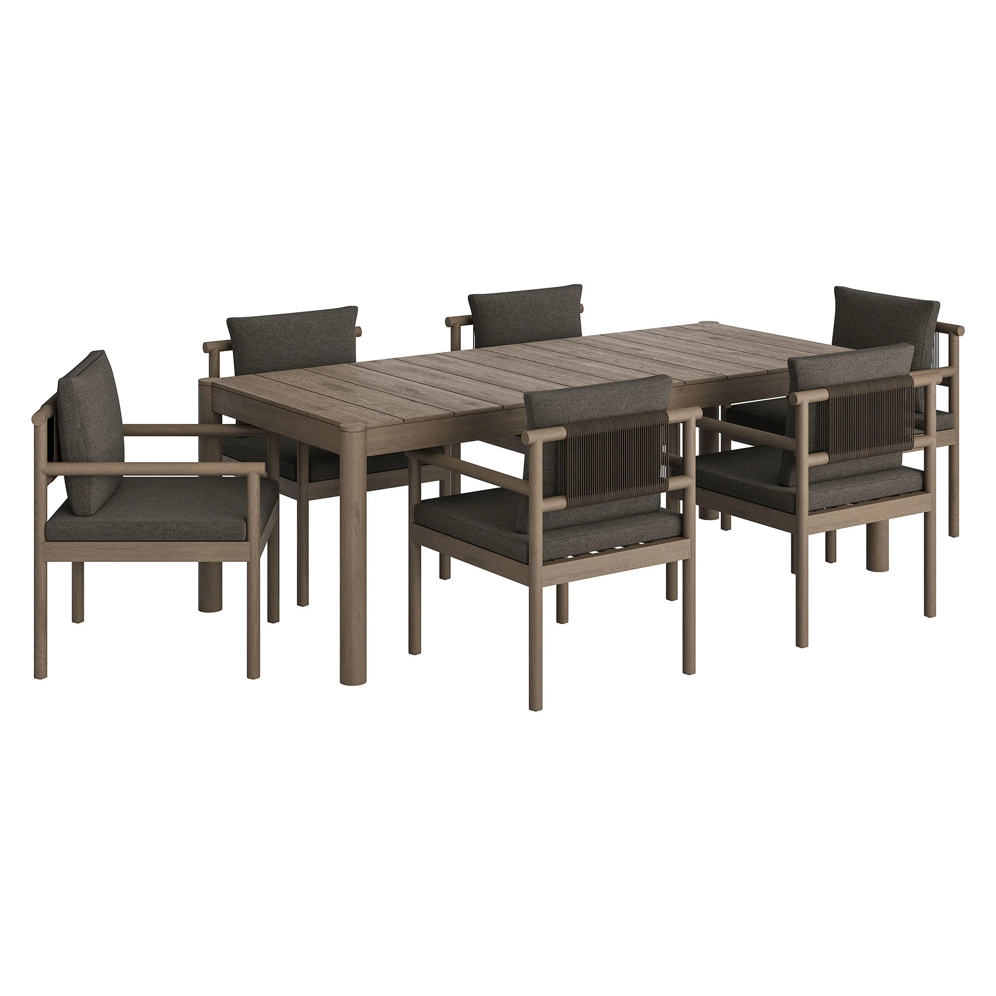 Eleni 7 Piece Outdoor Patio Teak Wood Dining Set by Modway - Image 9