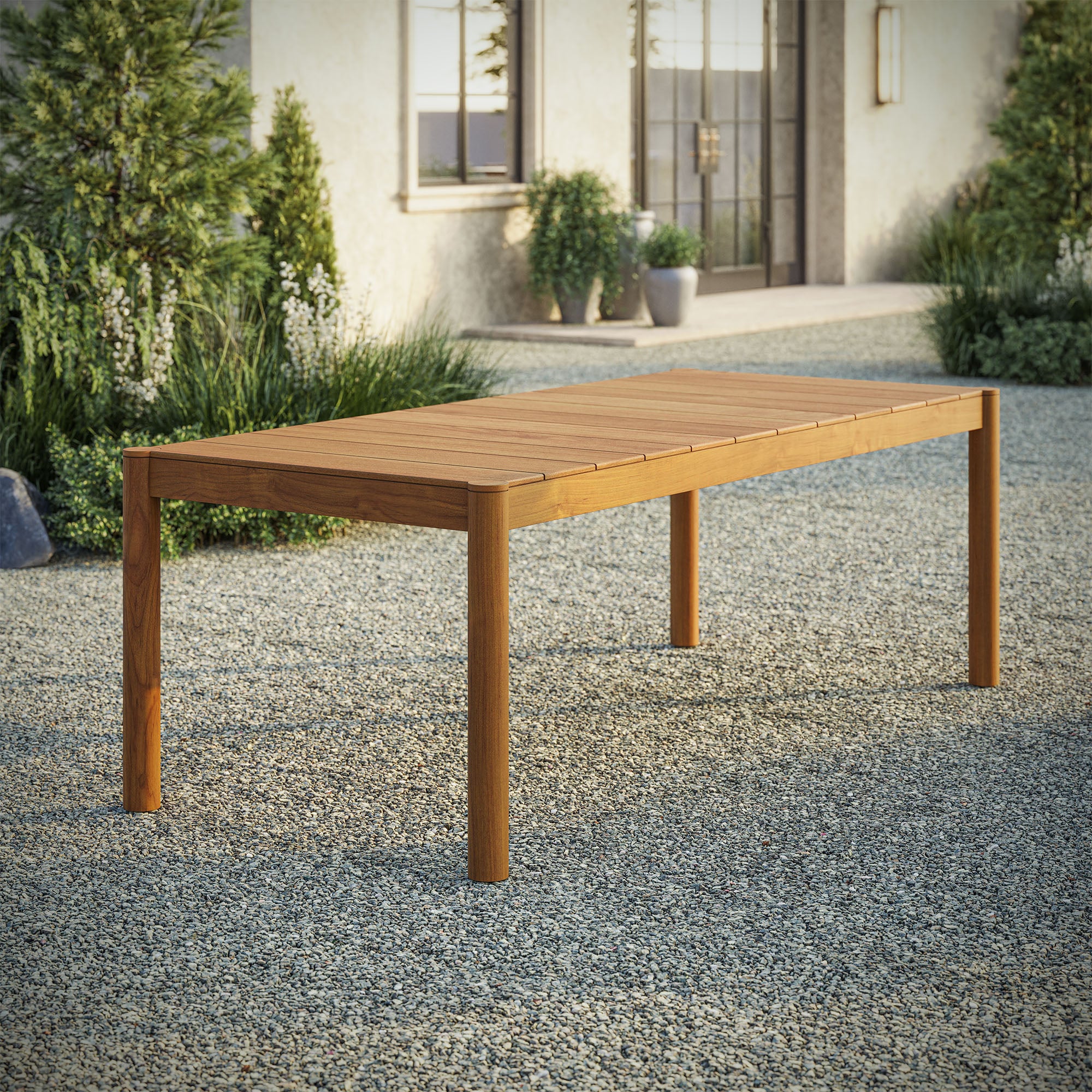 Eleni 89-Inch Outdoor Patio Teak Wood Dining Table by Modway - Image 7