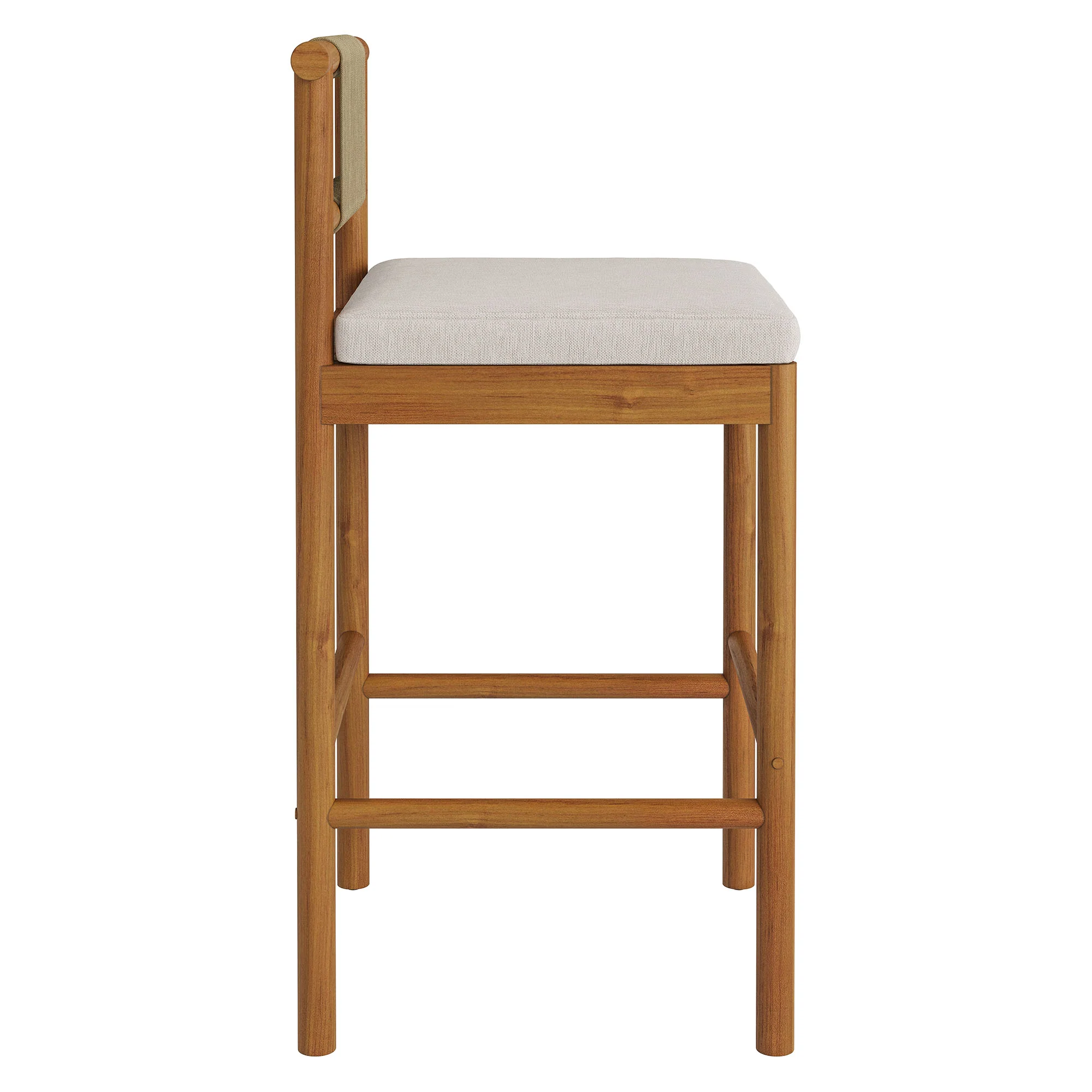 Eleni Outdoor Patio Teak Wood Bar Stools Set of 2 by Modway - Image 3