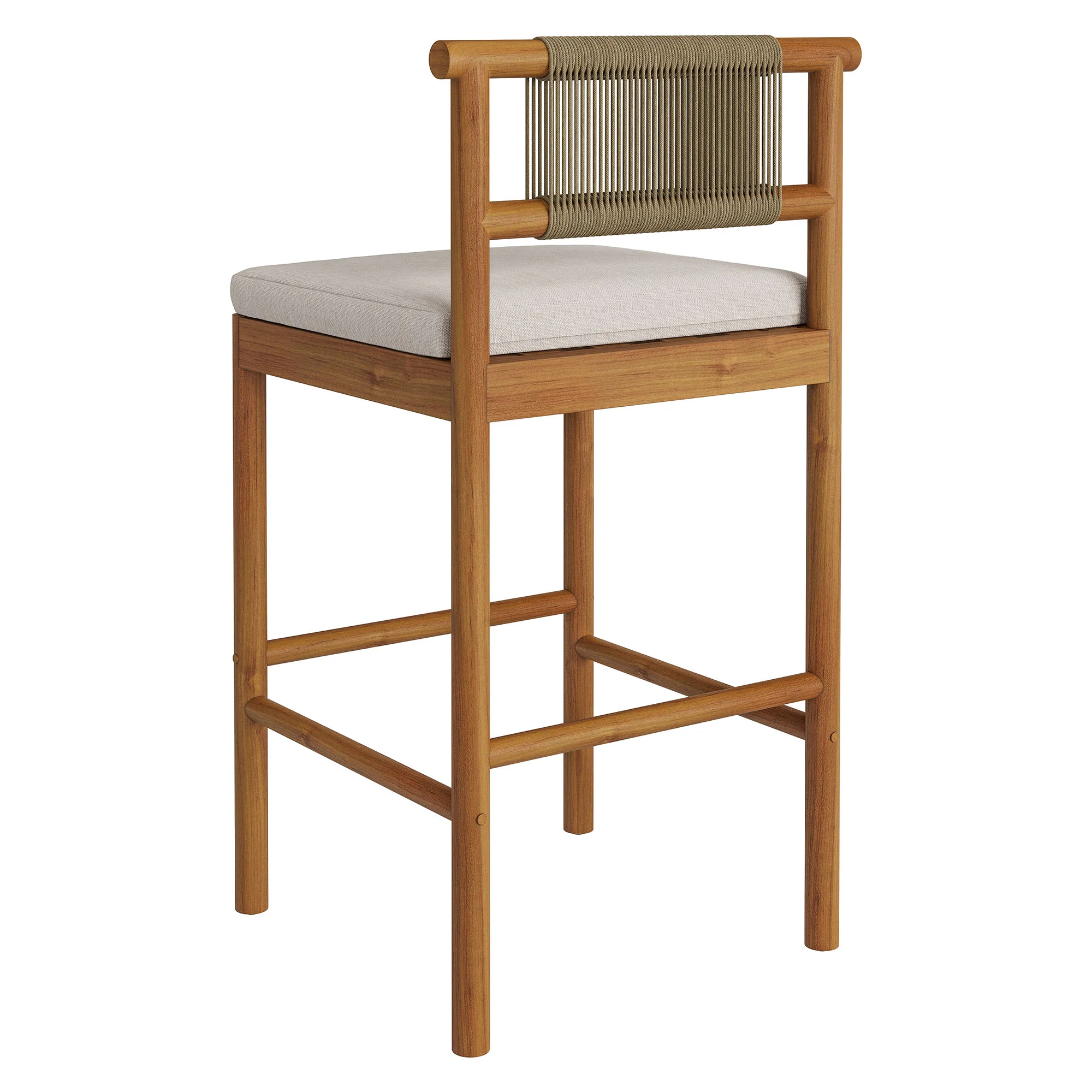 Eleni Outdoor Patio Teak Wood Bar Stools Set of 2 by Modway - Image 4