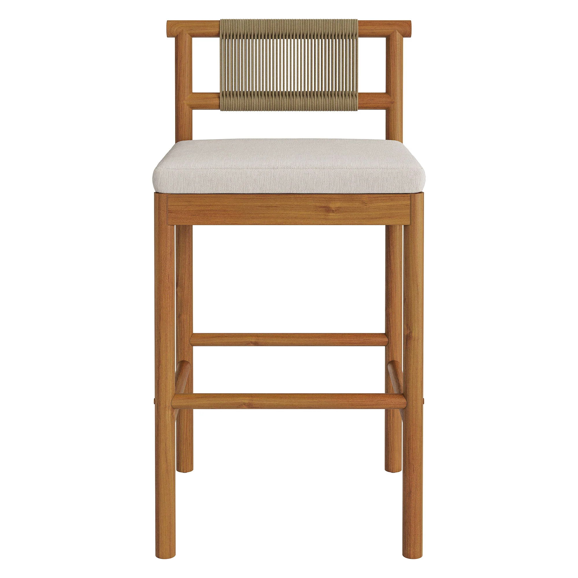 Eleni Outdoor Patio Teak Wood Bar Stools Set of 2 by Modway - Image 5