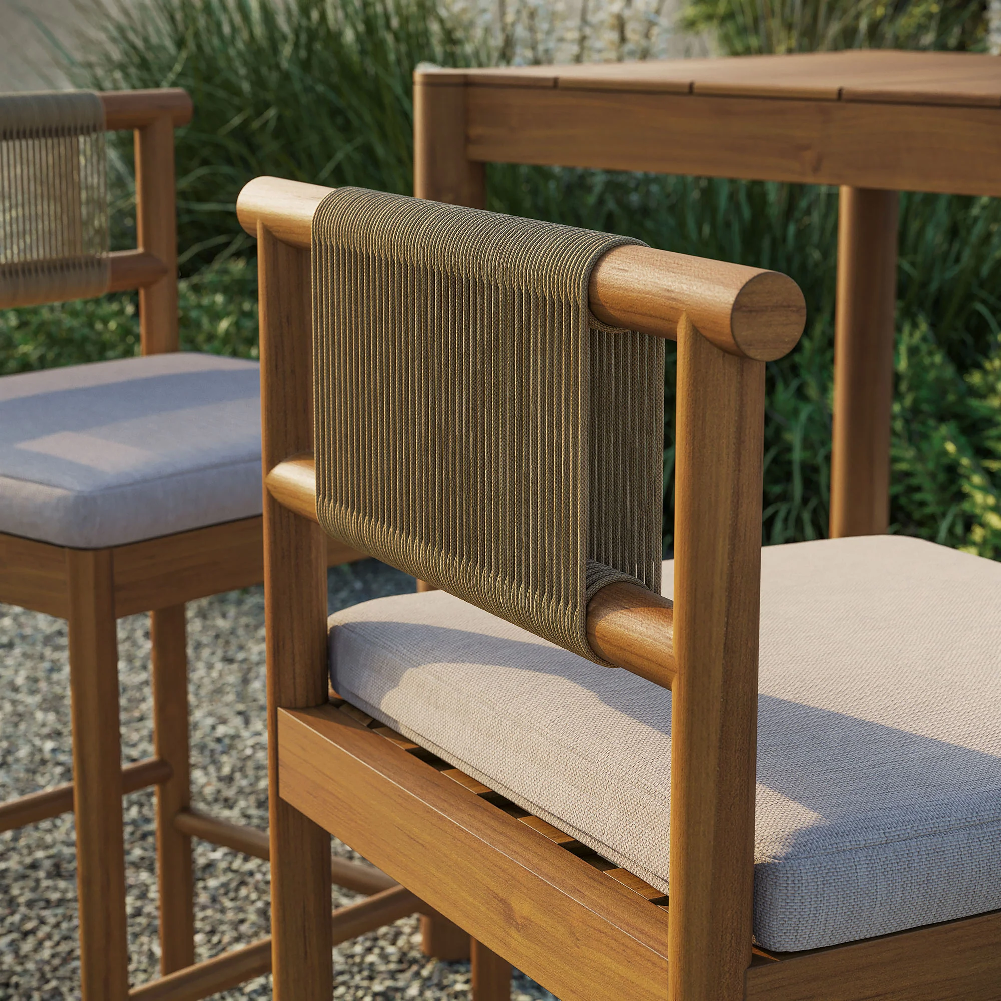 Eleni Outdoor Patio Teak Wood Bar Stools Set of 2 by Modway - Image 7