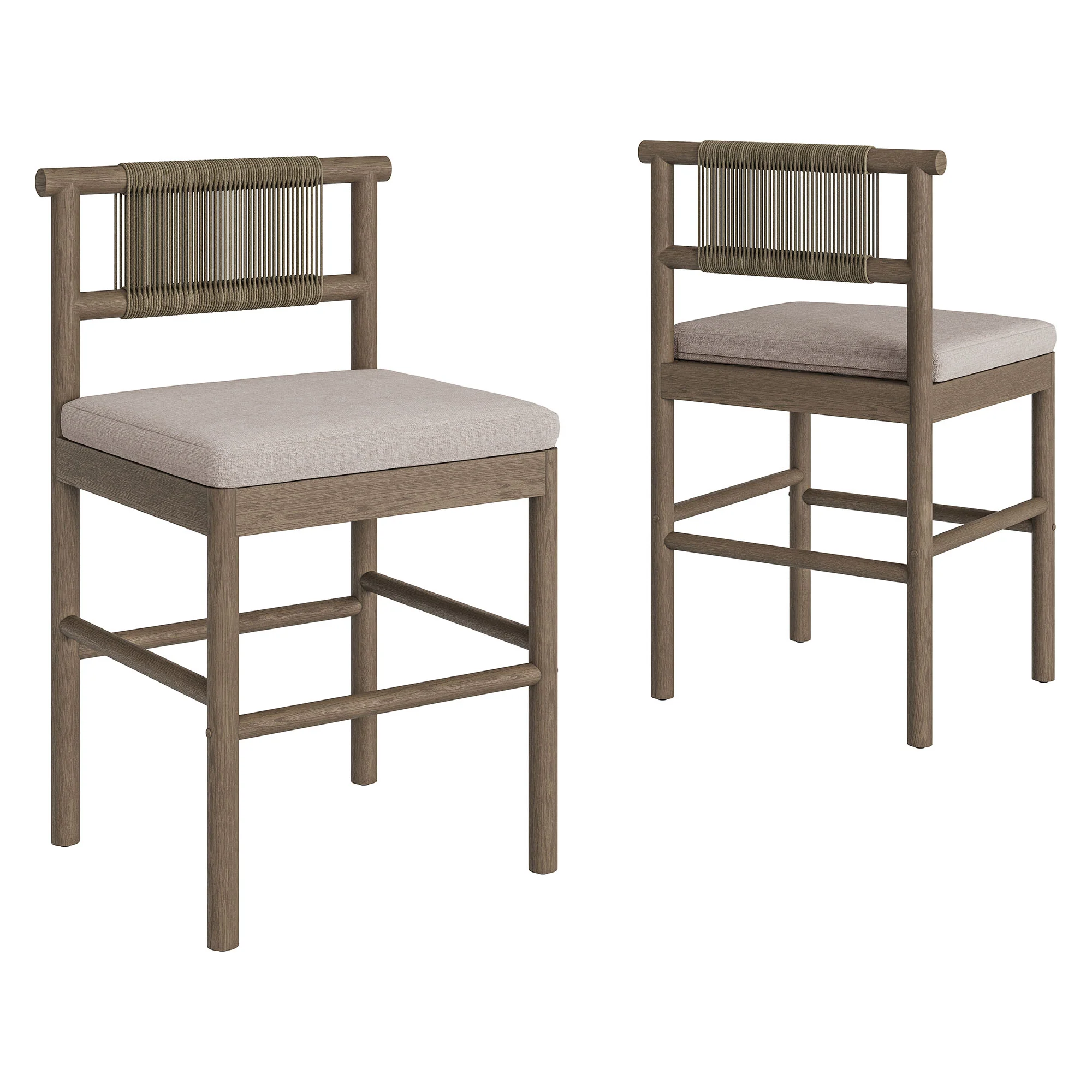 Eleni Outdoor Patio Teak Wood Counter Stools Set of 2 by Modway - Image 21
