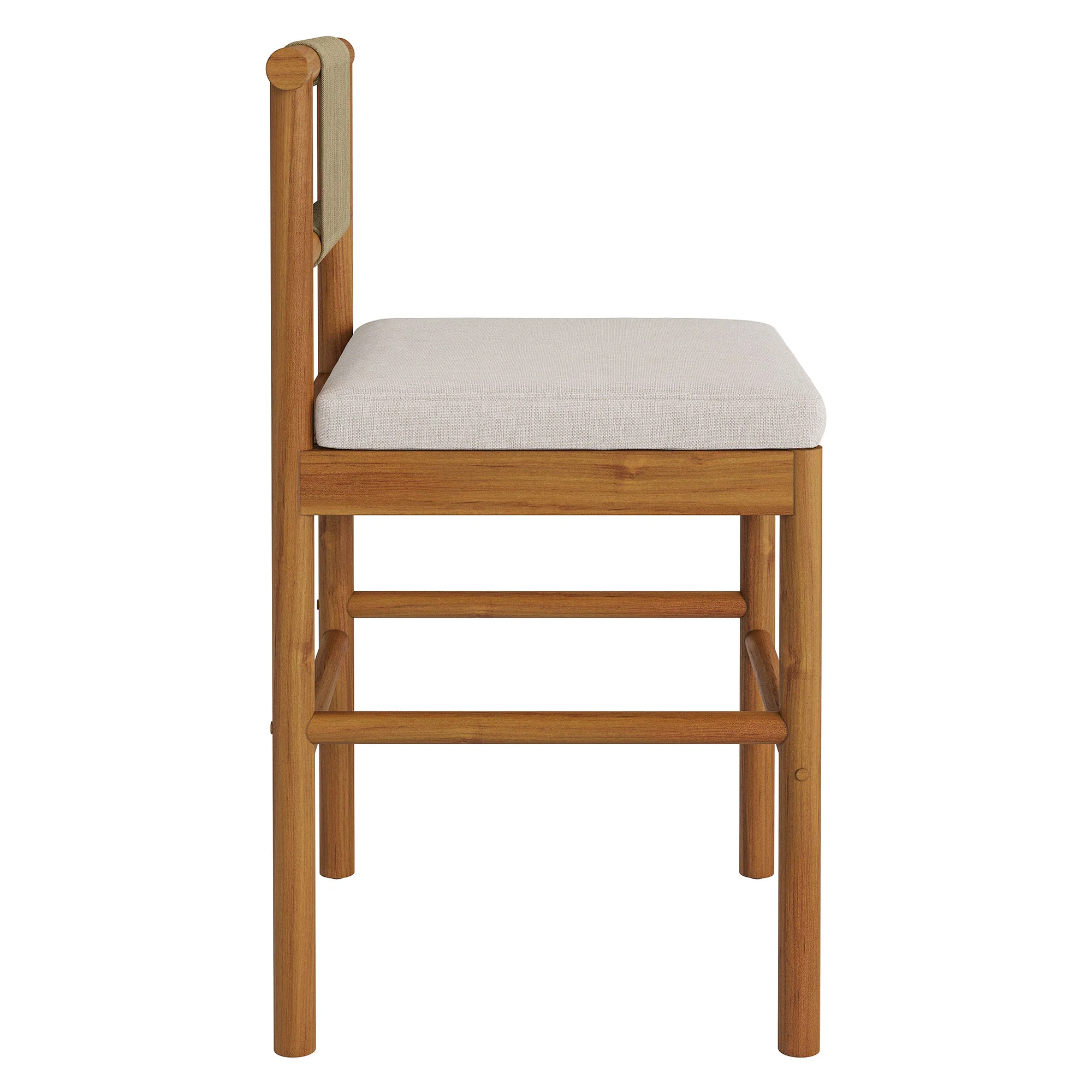 Eleni Outdoor Patio Teak Wood Counter Stools Set of 2 by Modway - Image 3