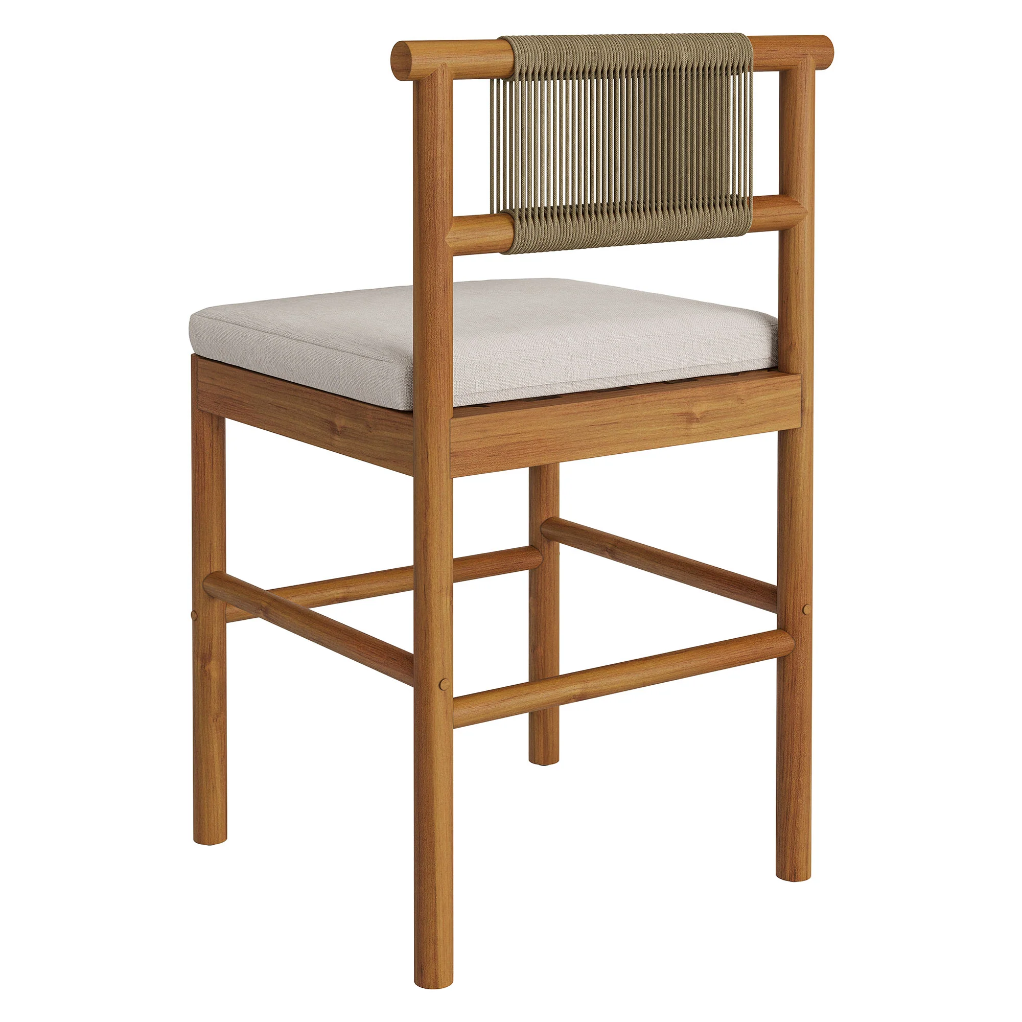 Eleni Outdoor Patio Teak Wood Counter Stools Set of 2 by Modway - Image 4