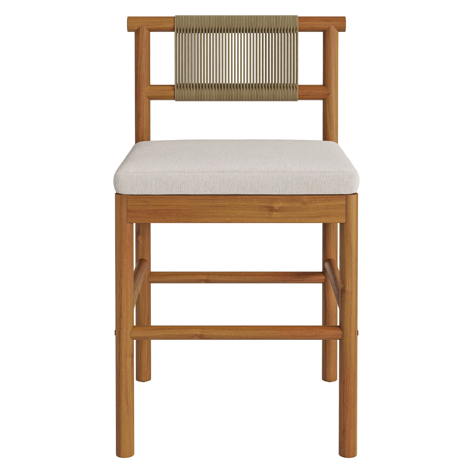 Eleni Outdoor Patio Teak Wood Counter Stools Set of 2 by Modway - Image 5