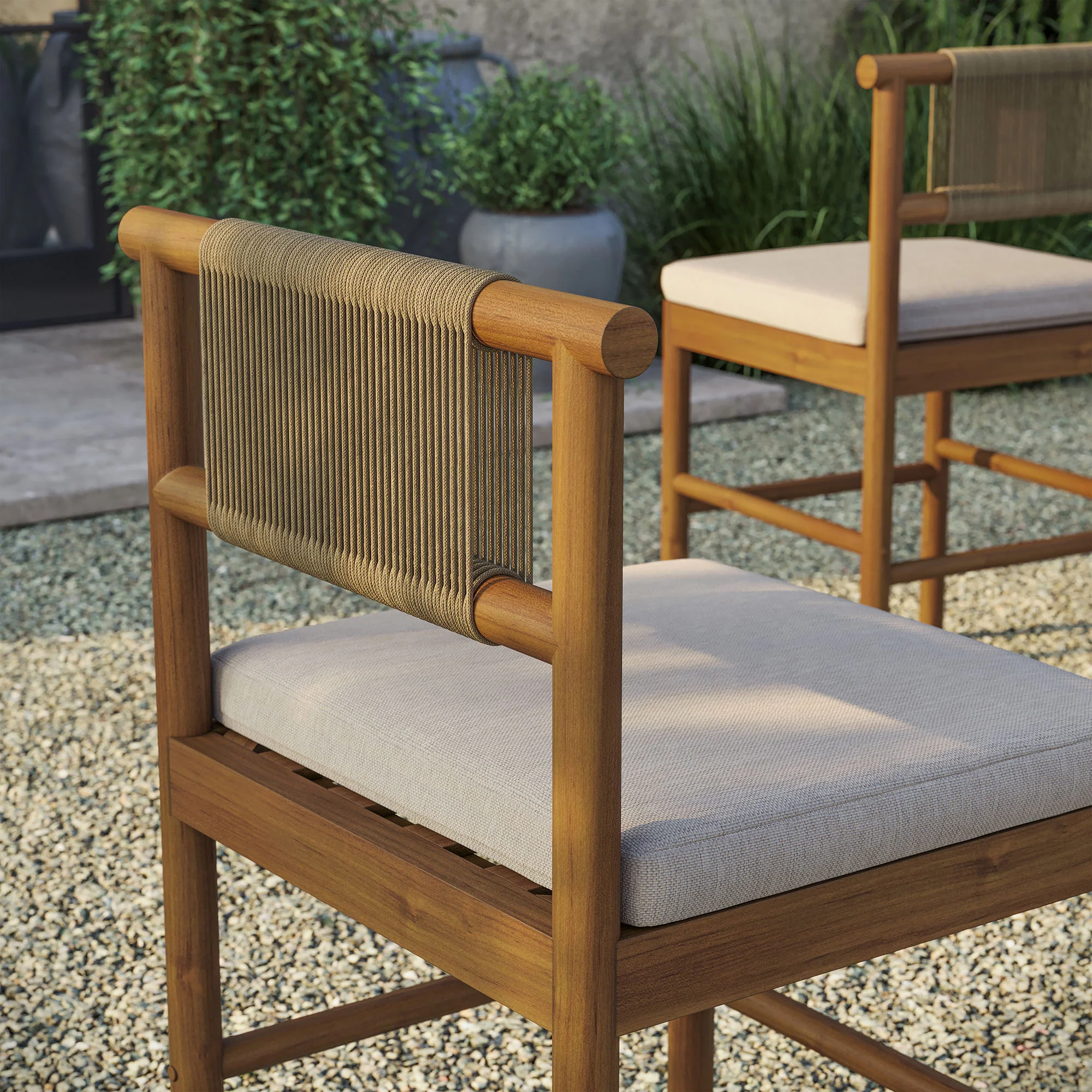 Eleni Outdoor Patio Teak Wood Counter Stools Set of 2 by Modway - Image 7