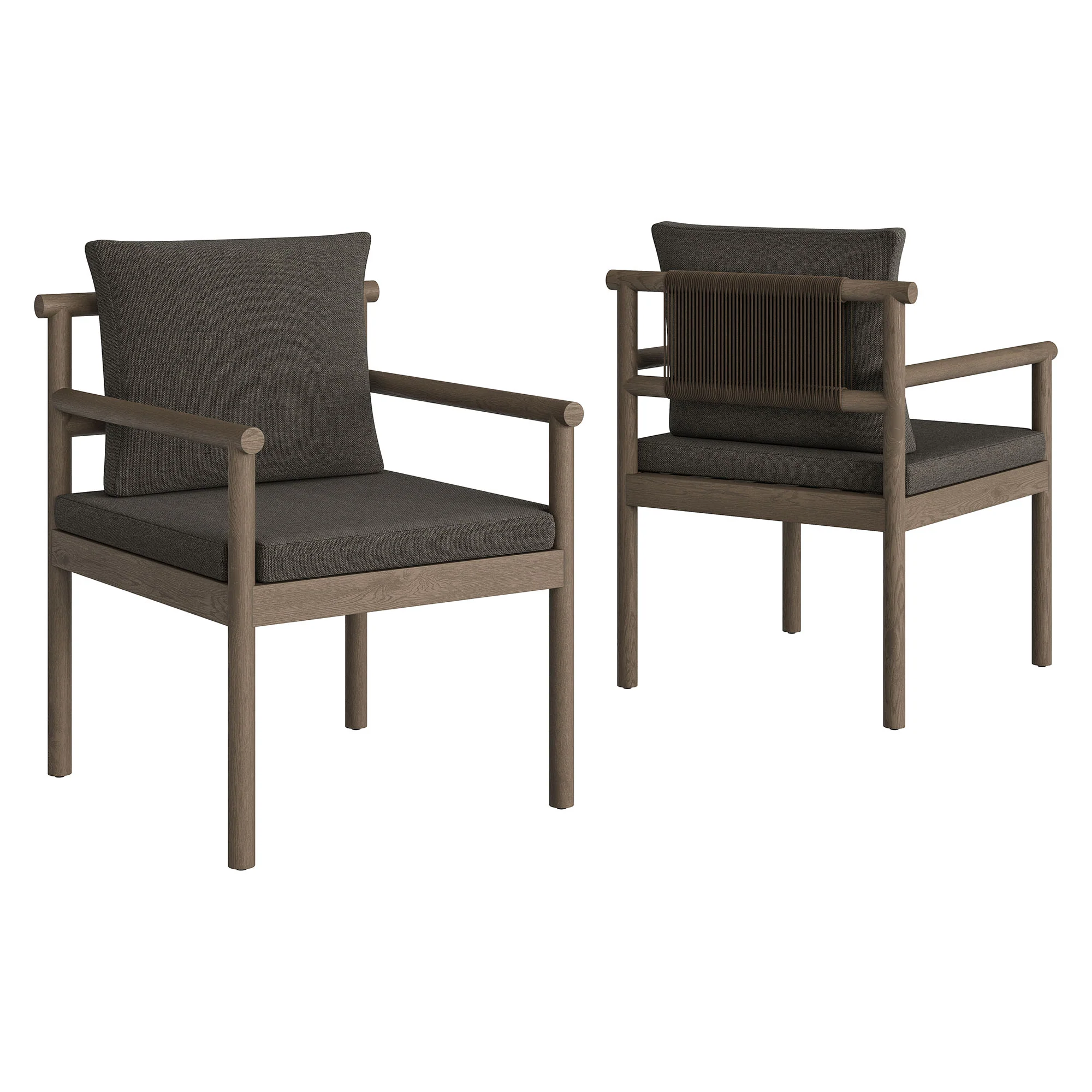 Eleni Outdoor Patio Teak Wood Rope Dining Chair by Modway - Image 10