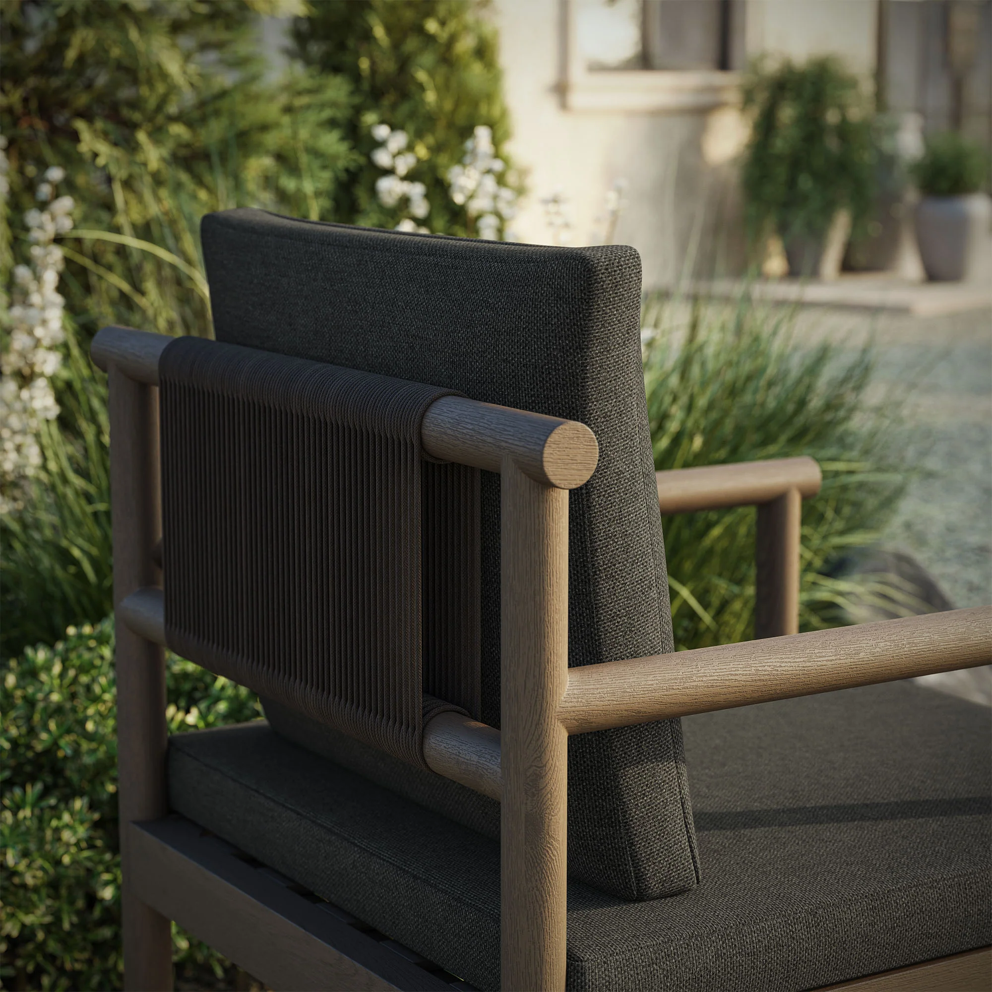Eleni Outdoor Patio Teak Wood Rope Dining Chair by Modway - Image 16