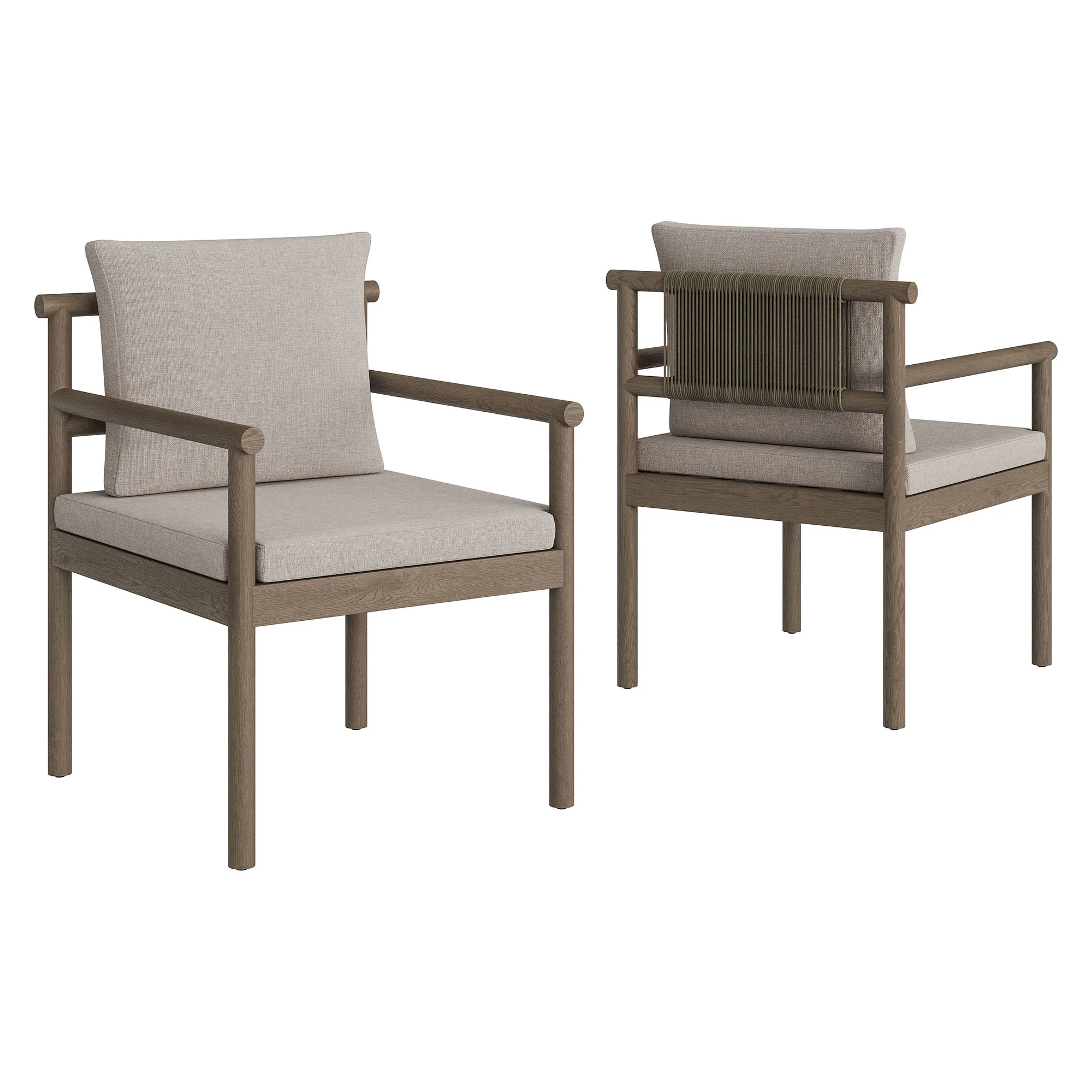 Eleni Outdoor Patio Teak Wood Rope Dining Chair by Modway - Image 20