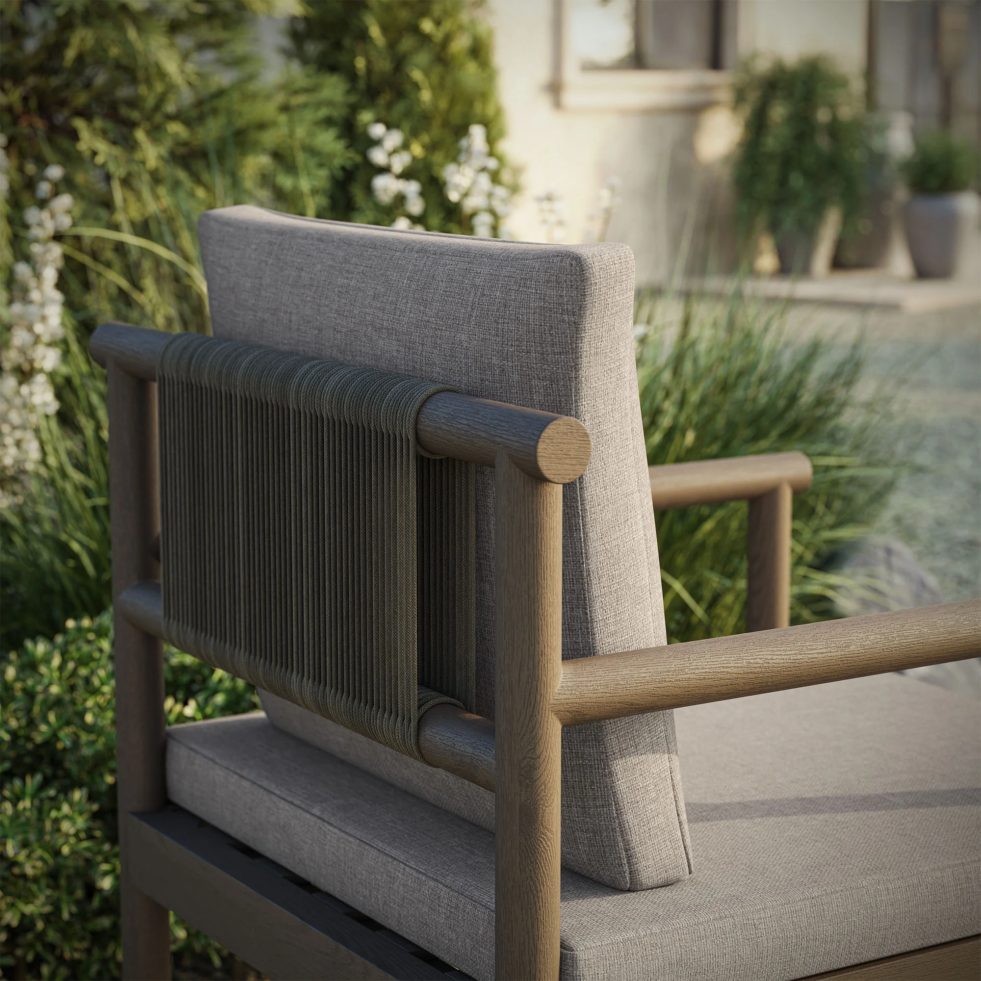 Eleni Outdoor Patio Teak Wood Rope Dining Chair by Modway - Image 26
