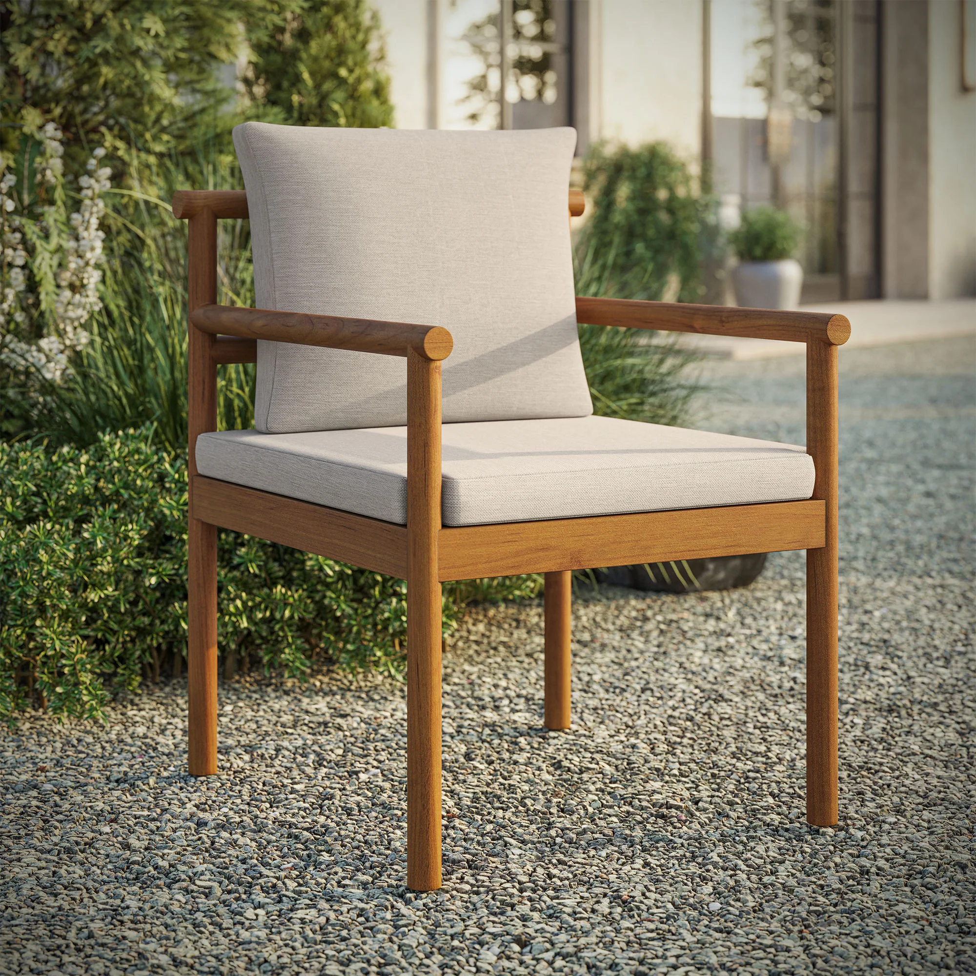 Eleni Outdoor Patio Teak Wood Rope Dining Chair by Modway - Image 7