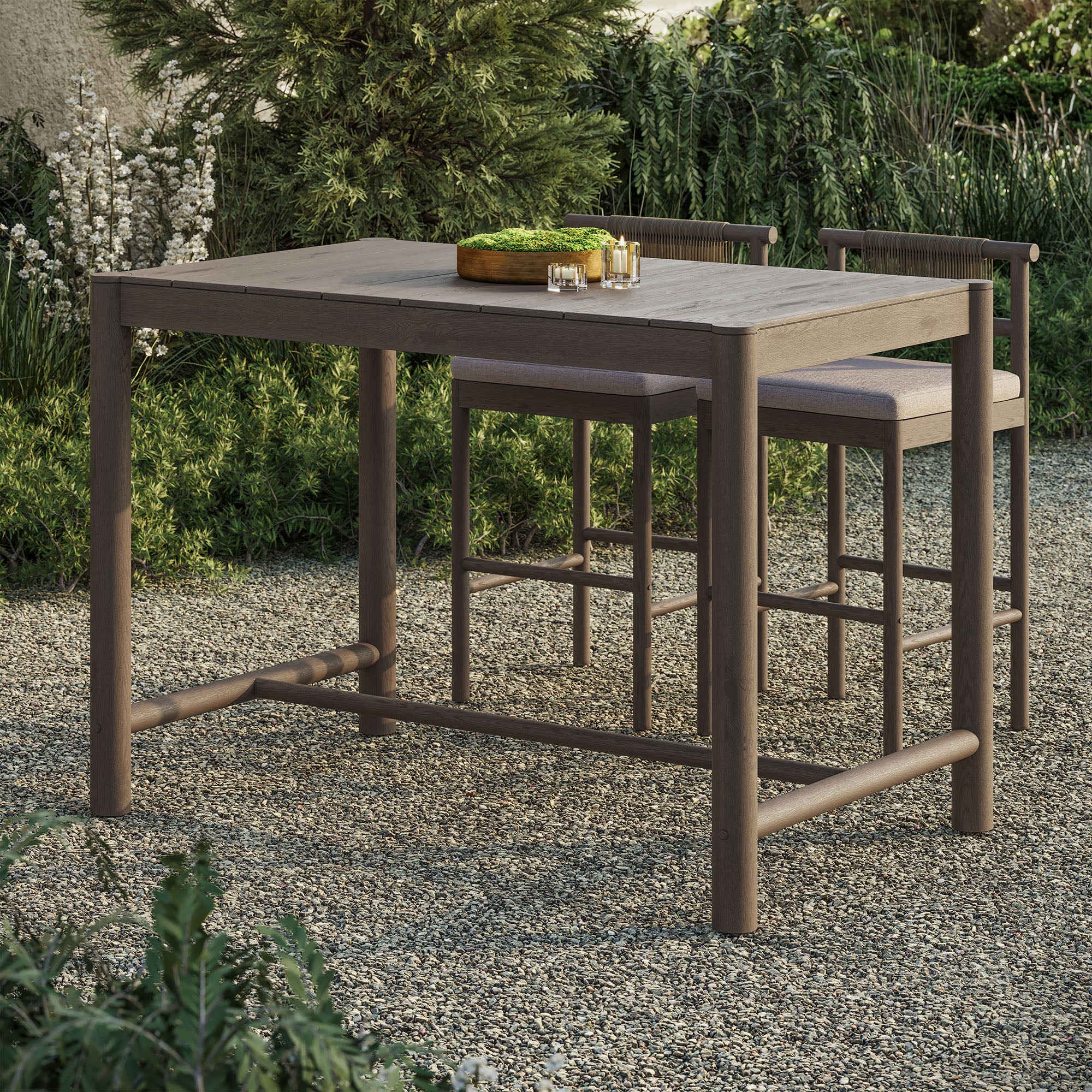 Eleni Rectangle 56-Inch Outdoor Patio Teak Wood Rectangular Bar Table by Modway - Image 16