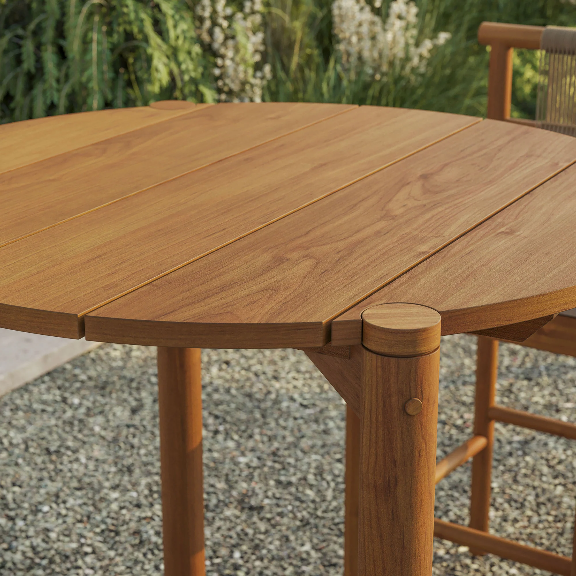 Eleni Round 35 Inch Outdoor Patio Teak Wood Round Bar Table by Modway - Image 5