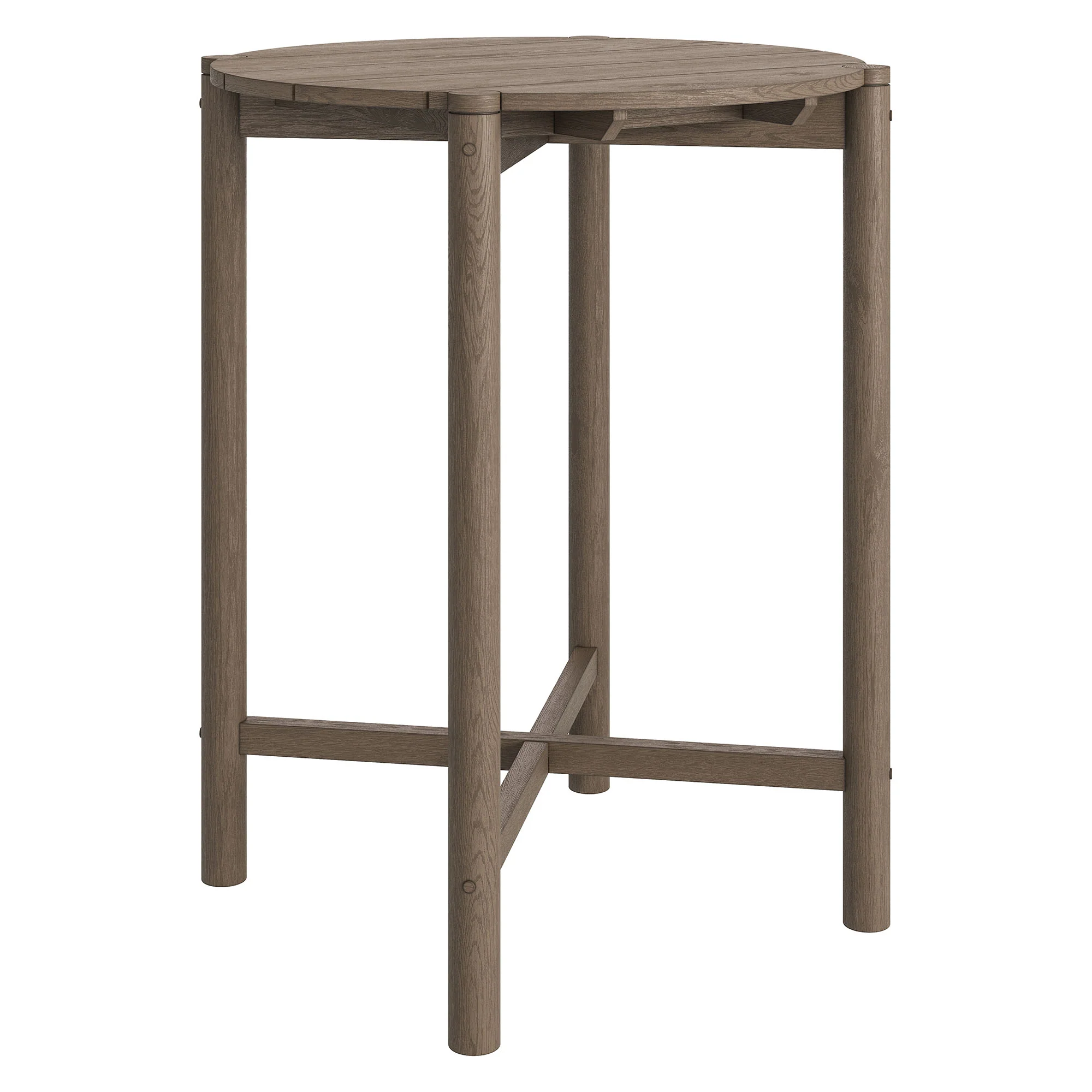 Eleni Round 35 Inch Outdoor Patio Teak Wood Round Bar Table by Modway - Image 9