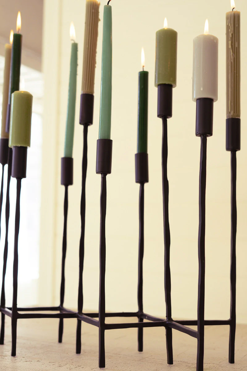 Eleven Forged Iron Taper Candelabra By Kalalou - Image 2