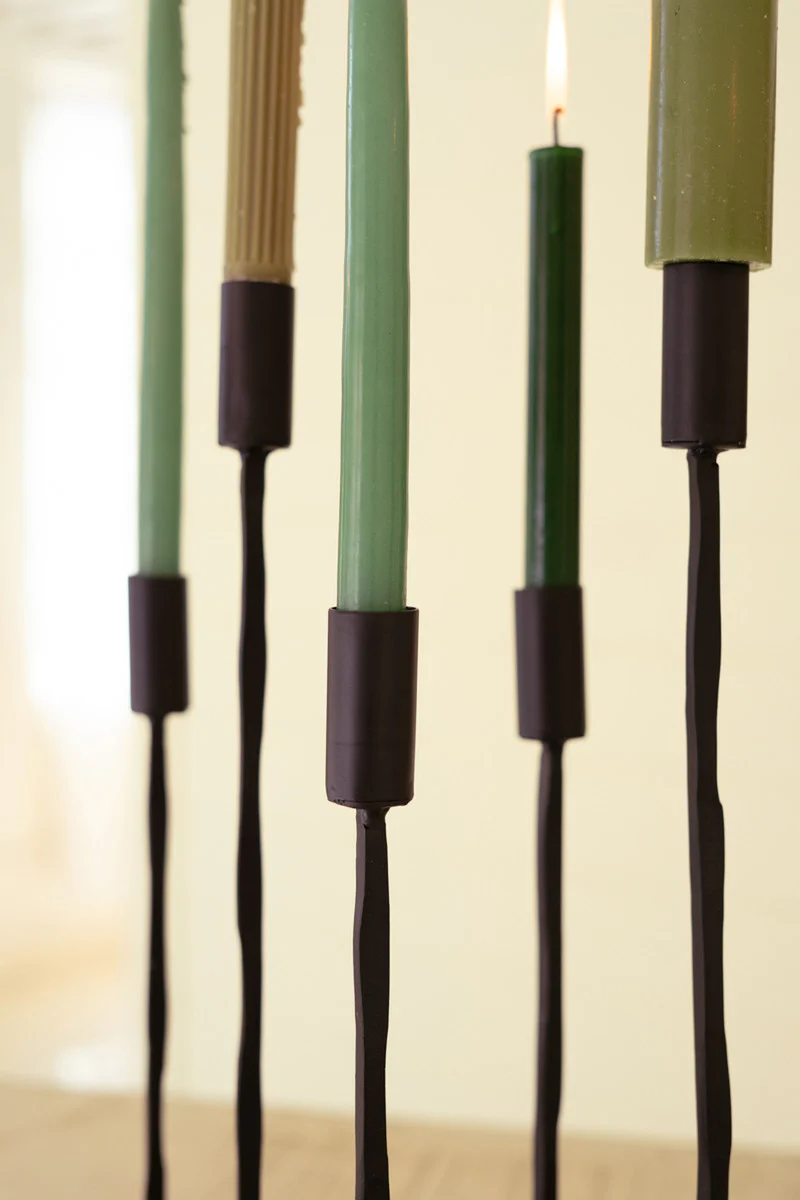 Eleven Forged Iron Taper Candelabra By Kalalou - Image 3