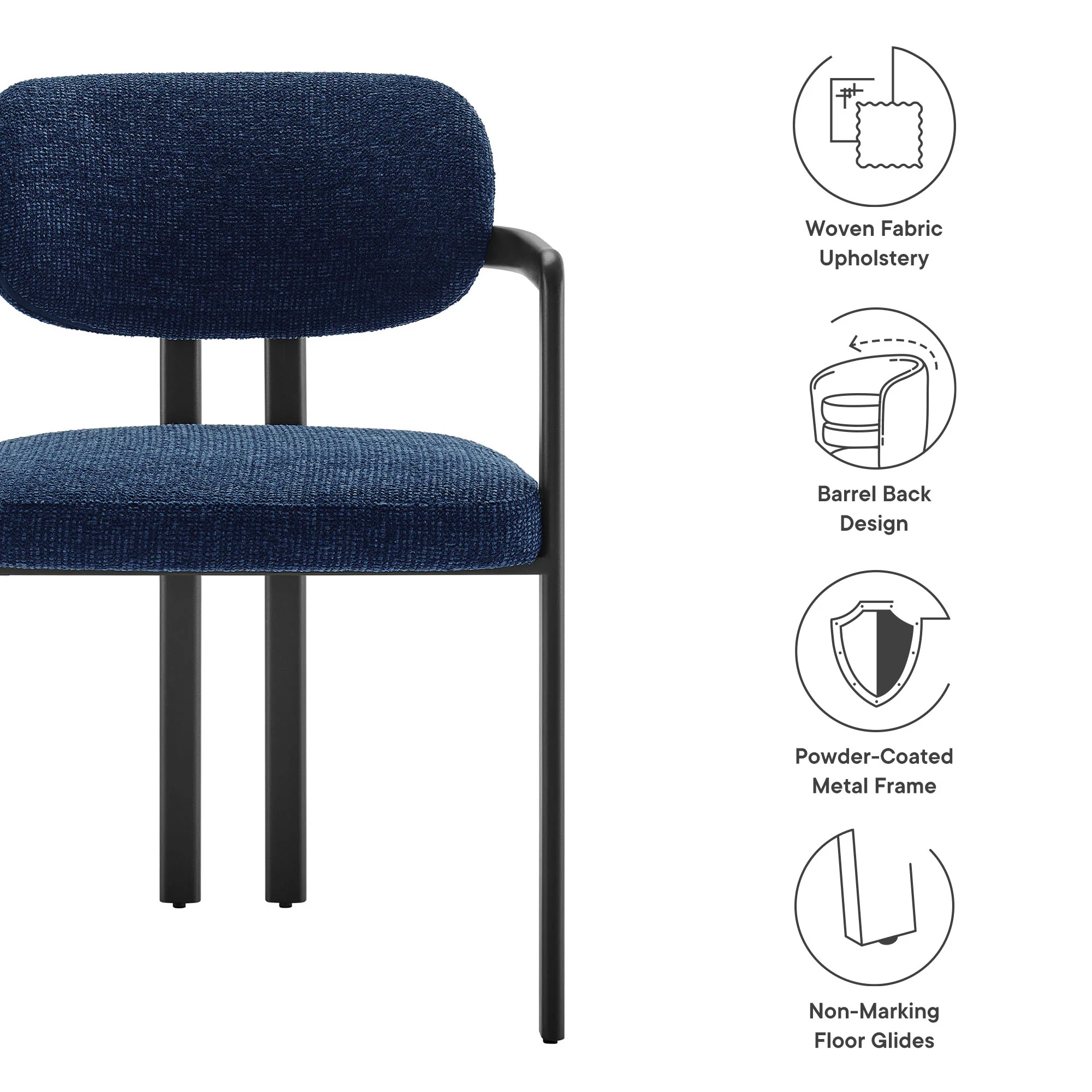 Elio Barrel Fabric and Metal Dining Chair by Modway - Image 28