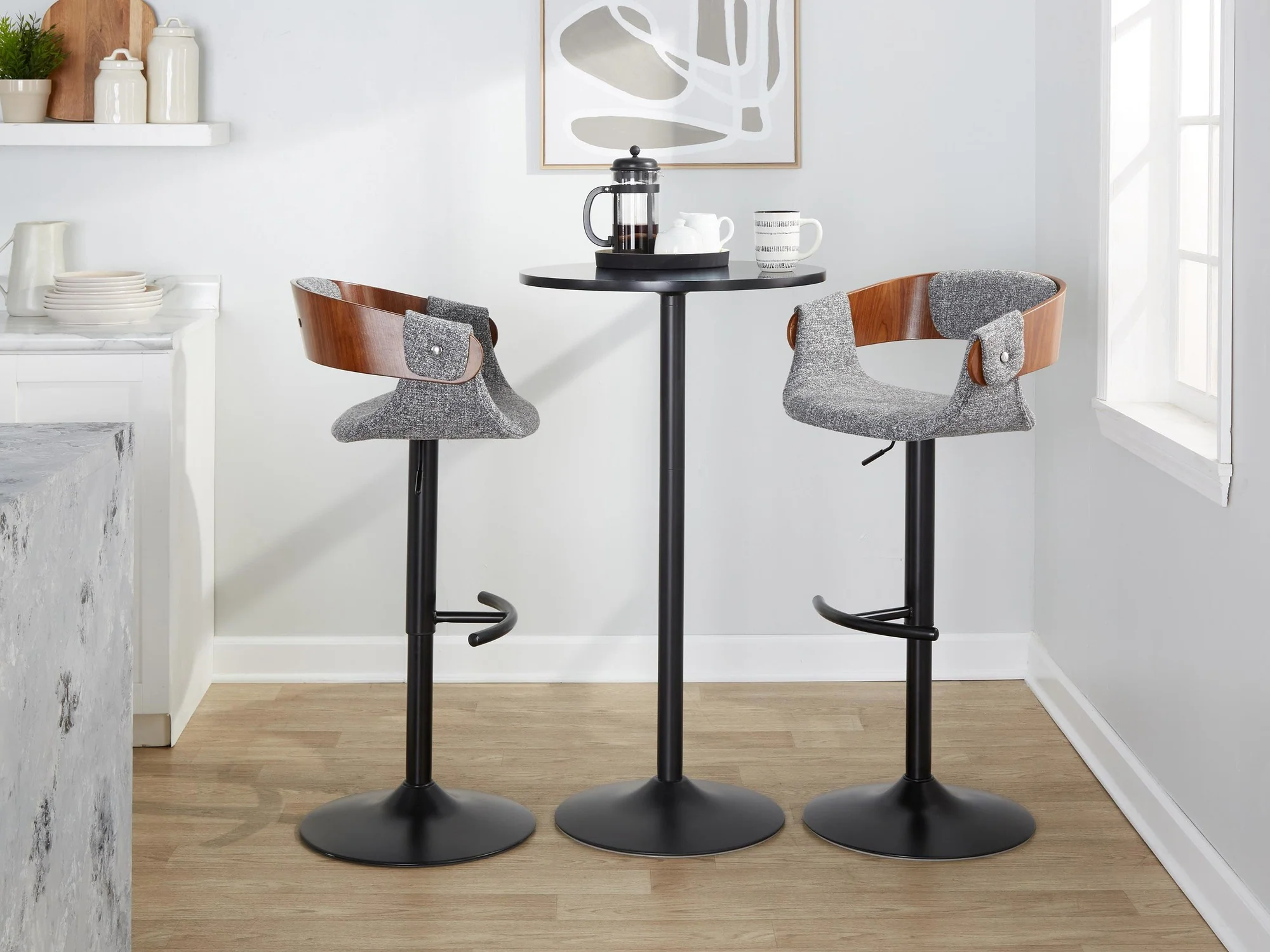 Elisa Adjustable Barstool - Set of 2 By LumiSource - BS-ELISAFB-RT2 BKWLCR2 - Image 13