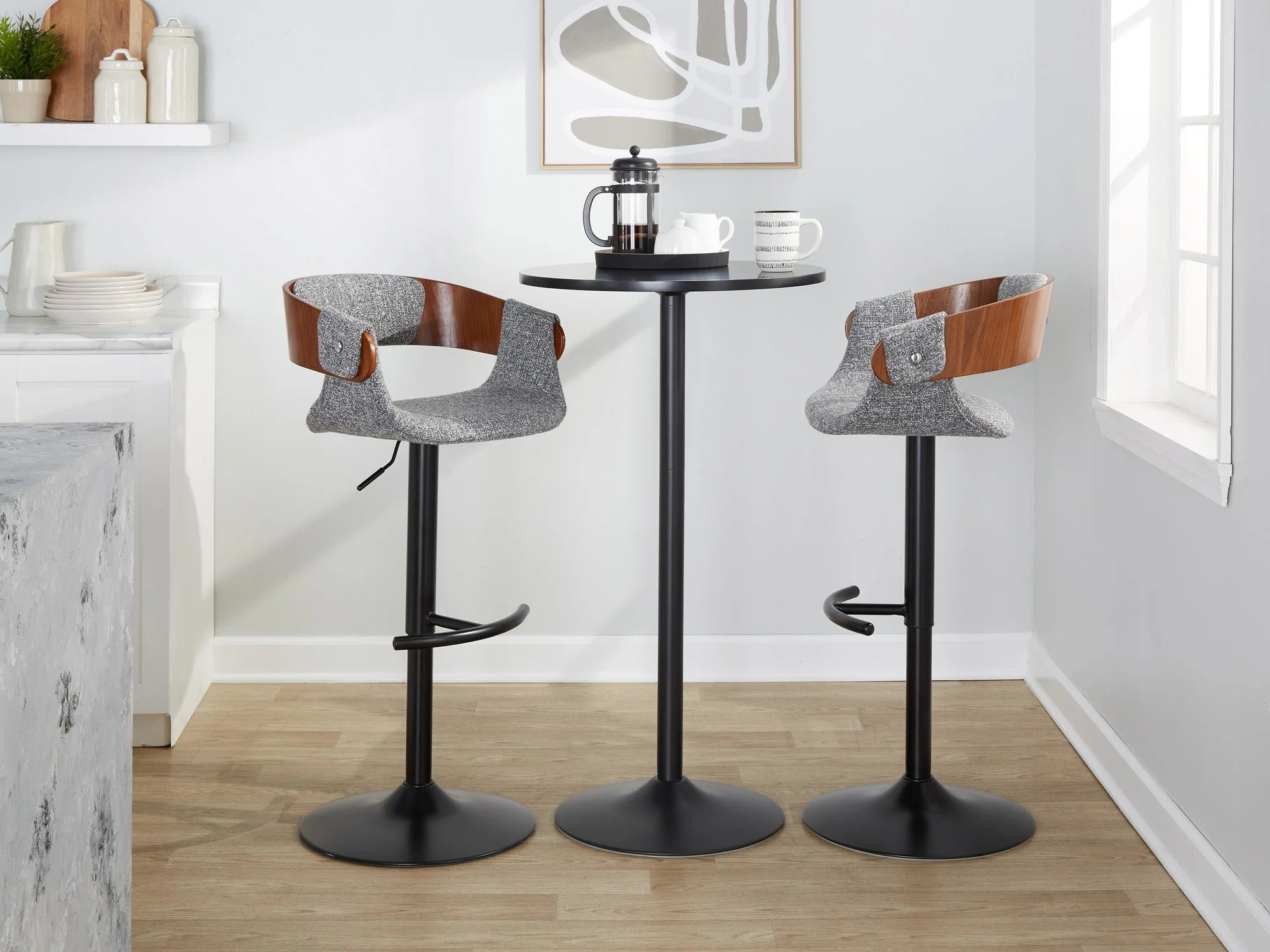 Elisa Adjustable Barstool - Set of 2 By LumiSource - BS-ELISAFB-RT2 BKWLCR2 - Image 14