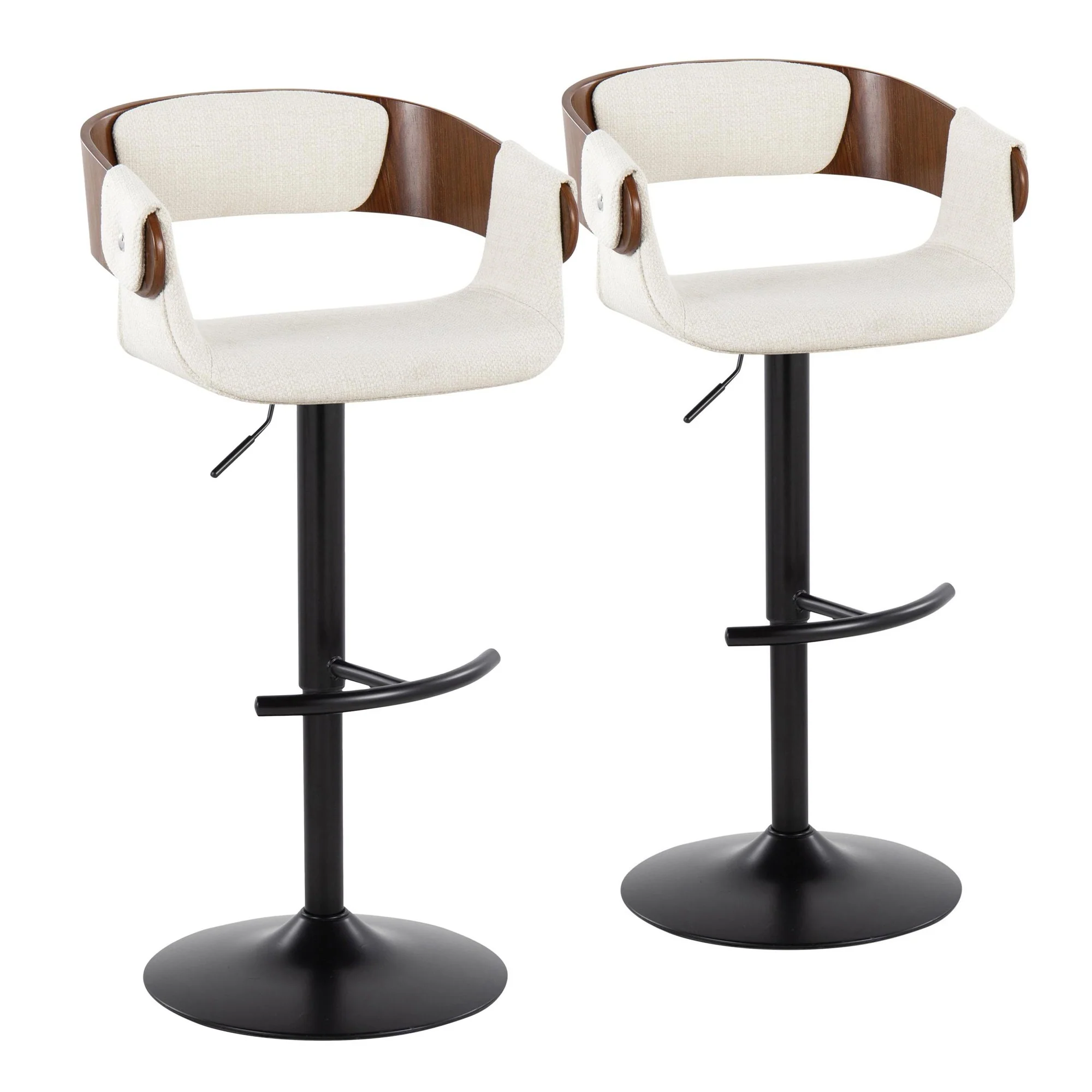 Elisa Adjustable Barstool - Set of 2 By LumiSource - BS-ELISAFB-RT2 BKWLCR2 - Image 5