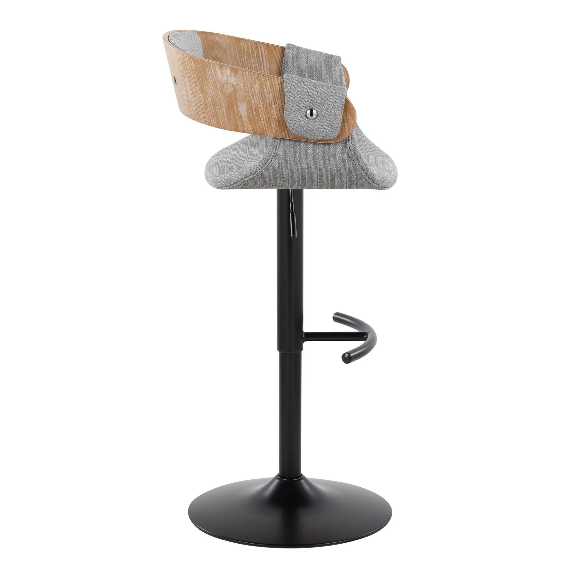 Elisa Adjustable Barstool - Set of 2 By LumiSource - BS-ELISAFB-RT2 BKWWGY2 - Image 7