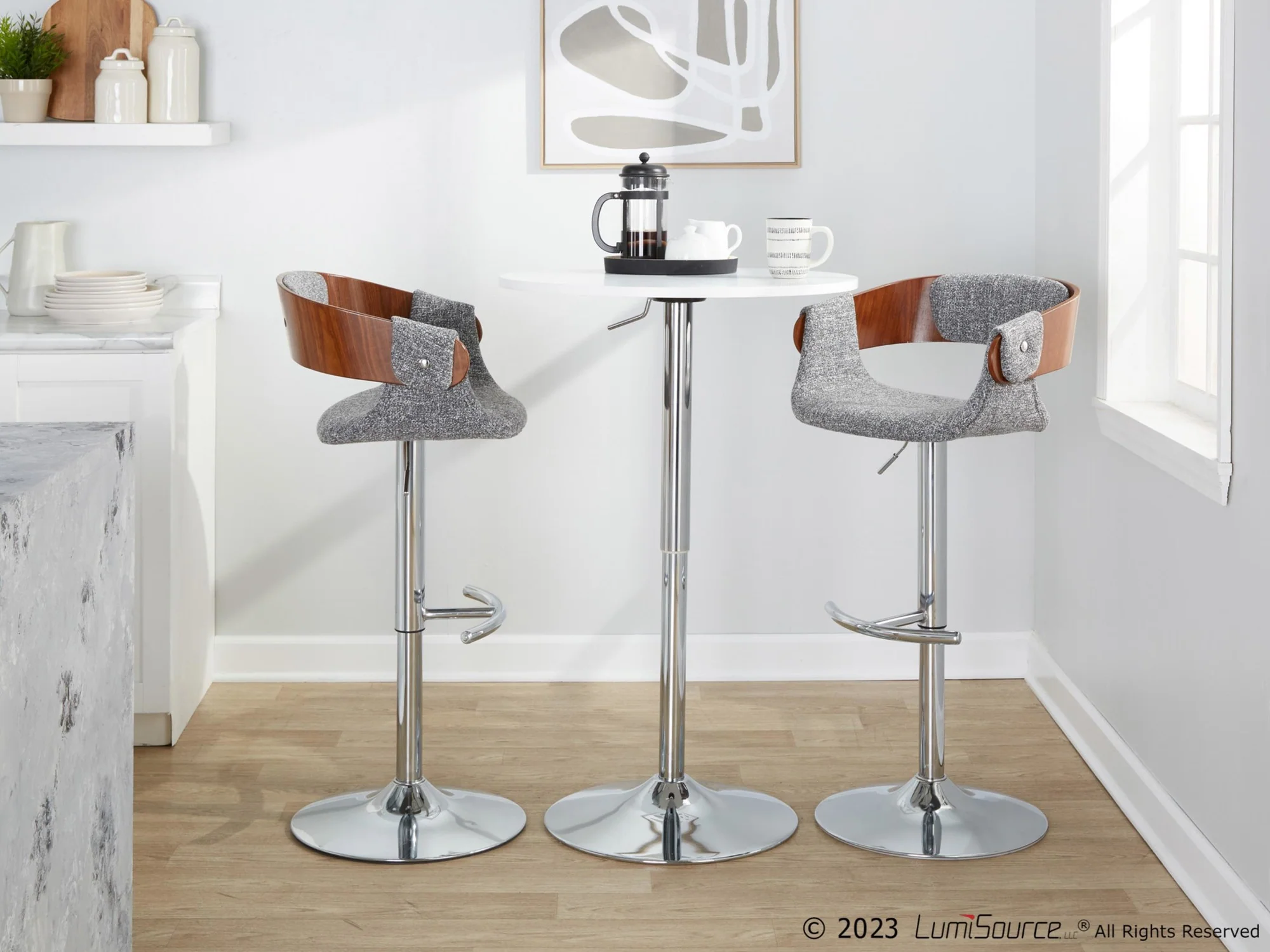 Elisa Adjustable Barstool - Set of 2 By LumiSource - BS-ELISAFB-RT2 CHRWLCR2 - Image 13