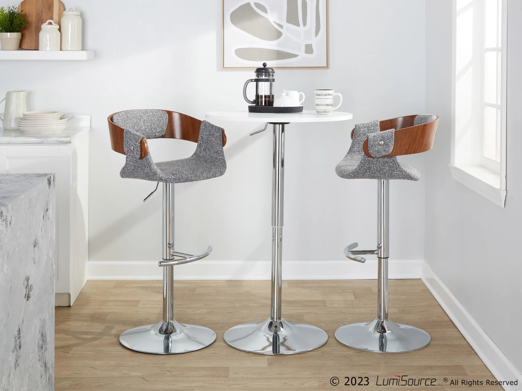 Elisa Adjustable Barstool - Set of 2 By LumiSource - BS-ELISAFB-RT2 CHRWLCR2 - Image 14