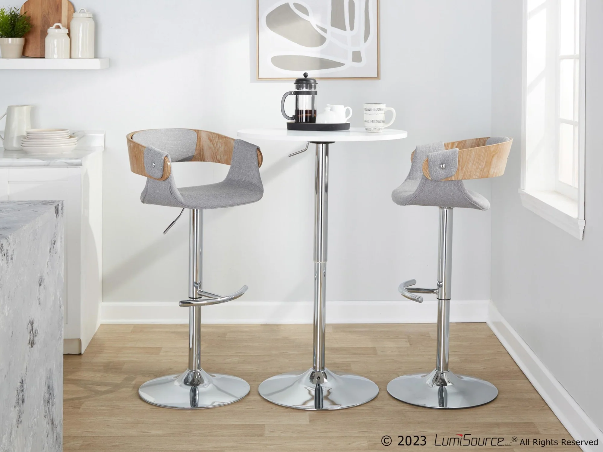 Elisa Adjustable Barstool - Set of 2 By LumiSource - BS-ELISAFB-RT2 CHRWLCR2 - Image 24