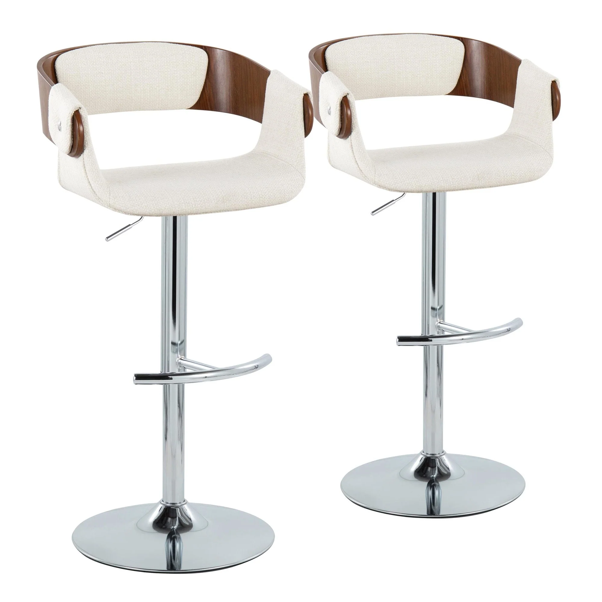Elisa Adjustable Barstool - Set of 2 By LumiSource - BS-ELISAFB-RT2 CHRWLCR2 - Image 5