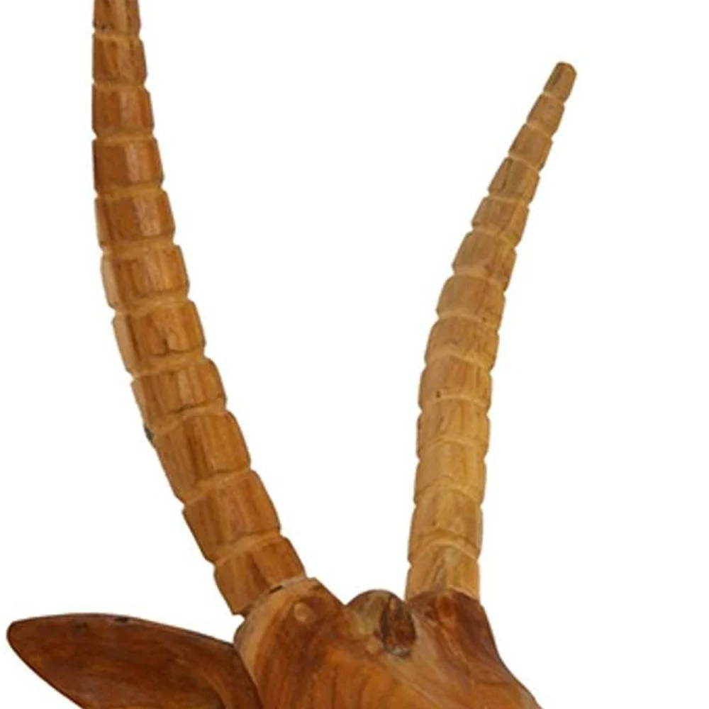 Elk Head Traditional Teak Root Wall Décor By Homeroots - Image 5
