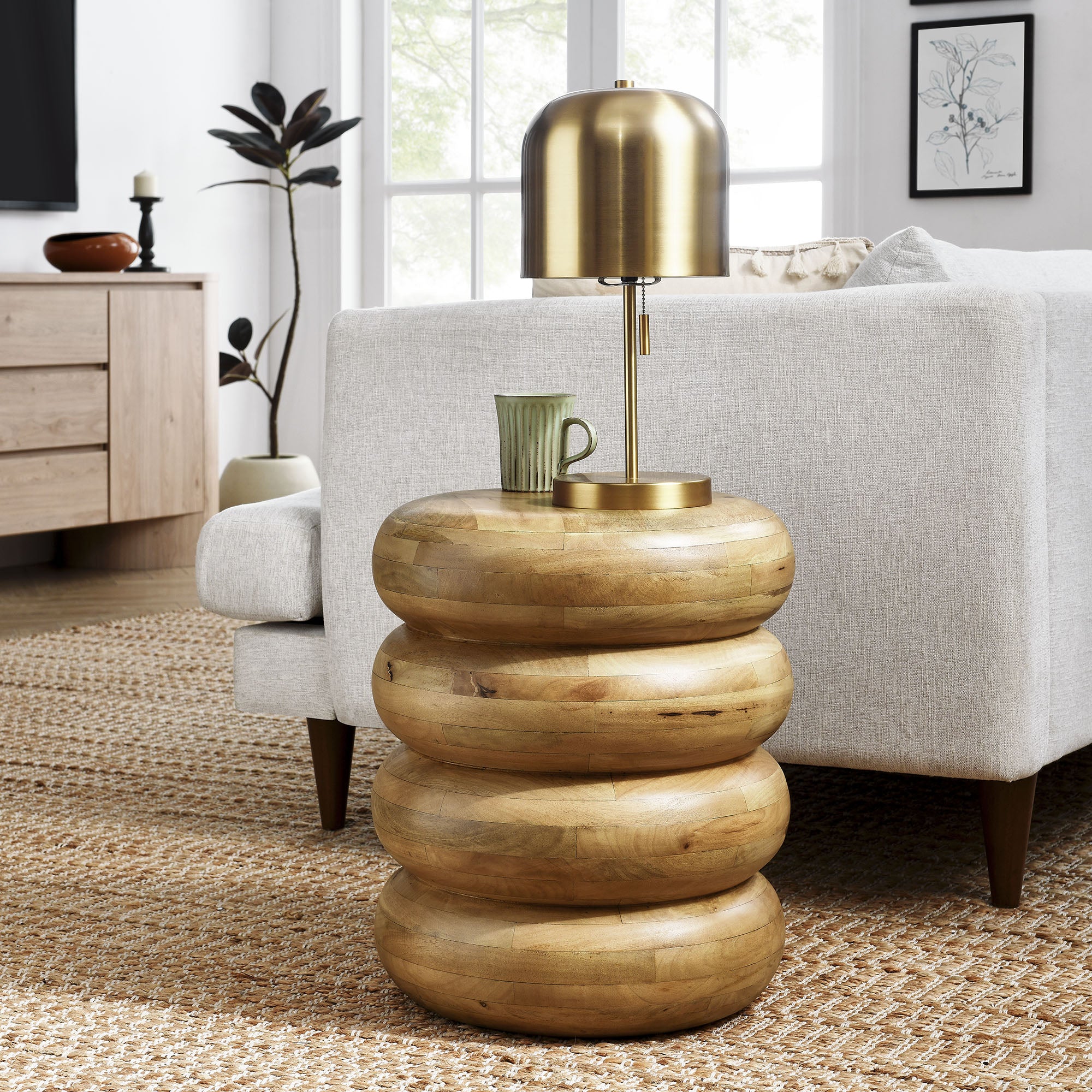 Ellery Round Stacked Wood Side Table by Modway - Image 13