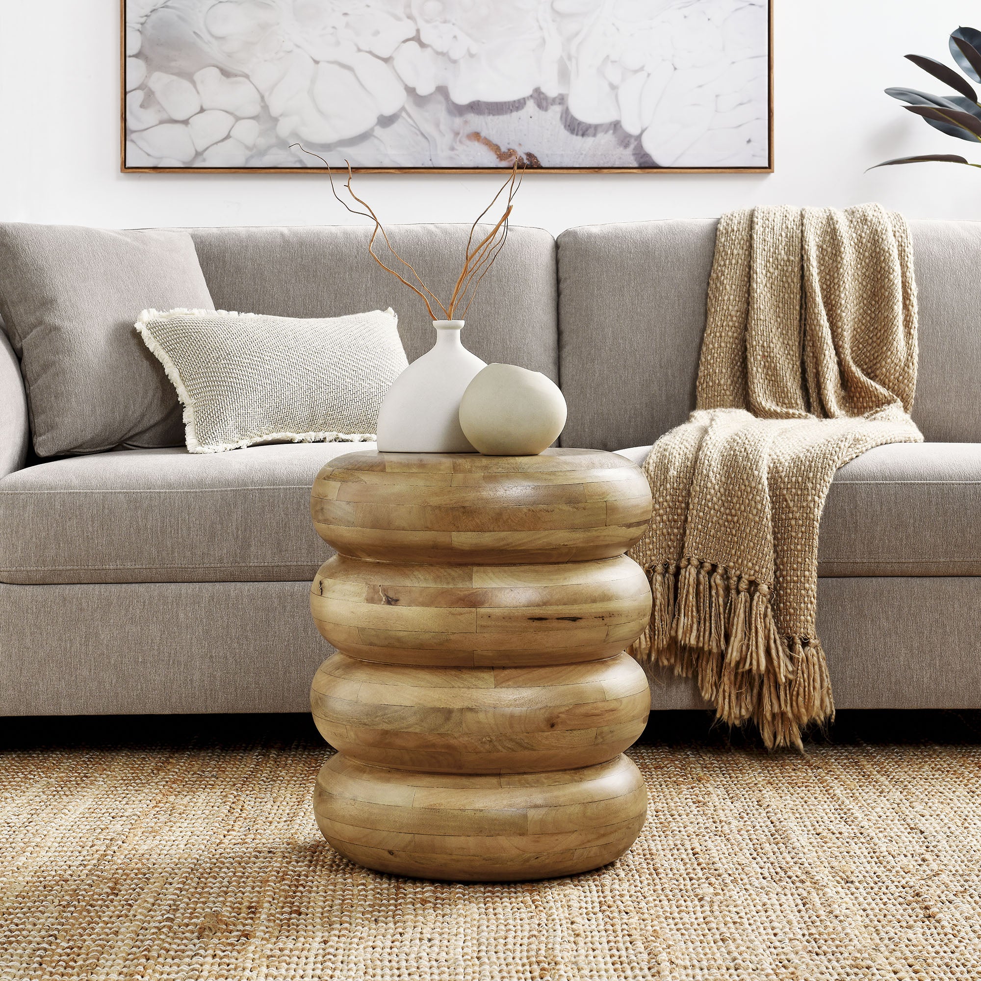 Ellery Round Stacked Wood Side Table by Modway - Image 14