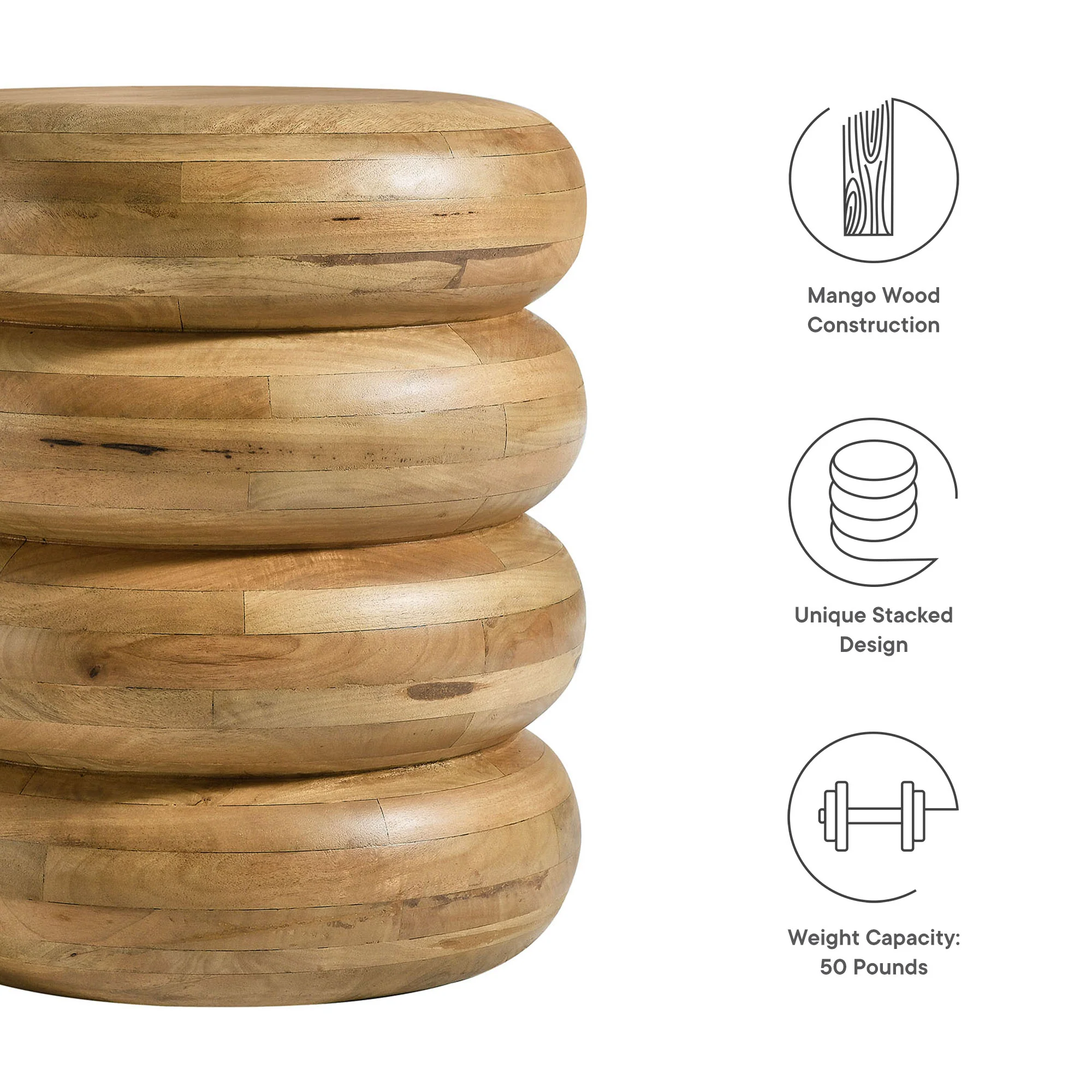 Ellery Round Stacked Wood Side Table by Modway - Image 15