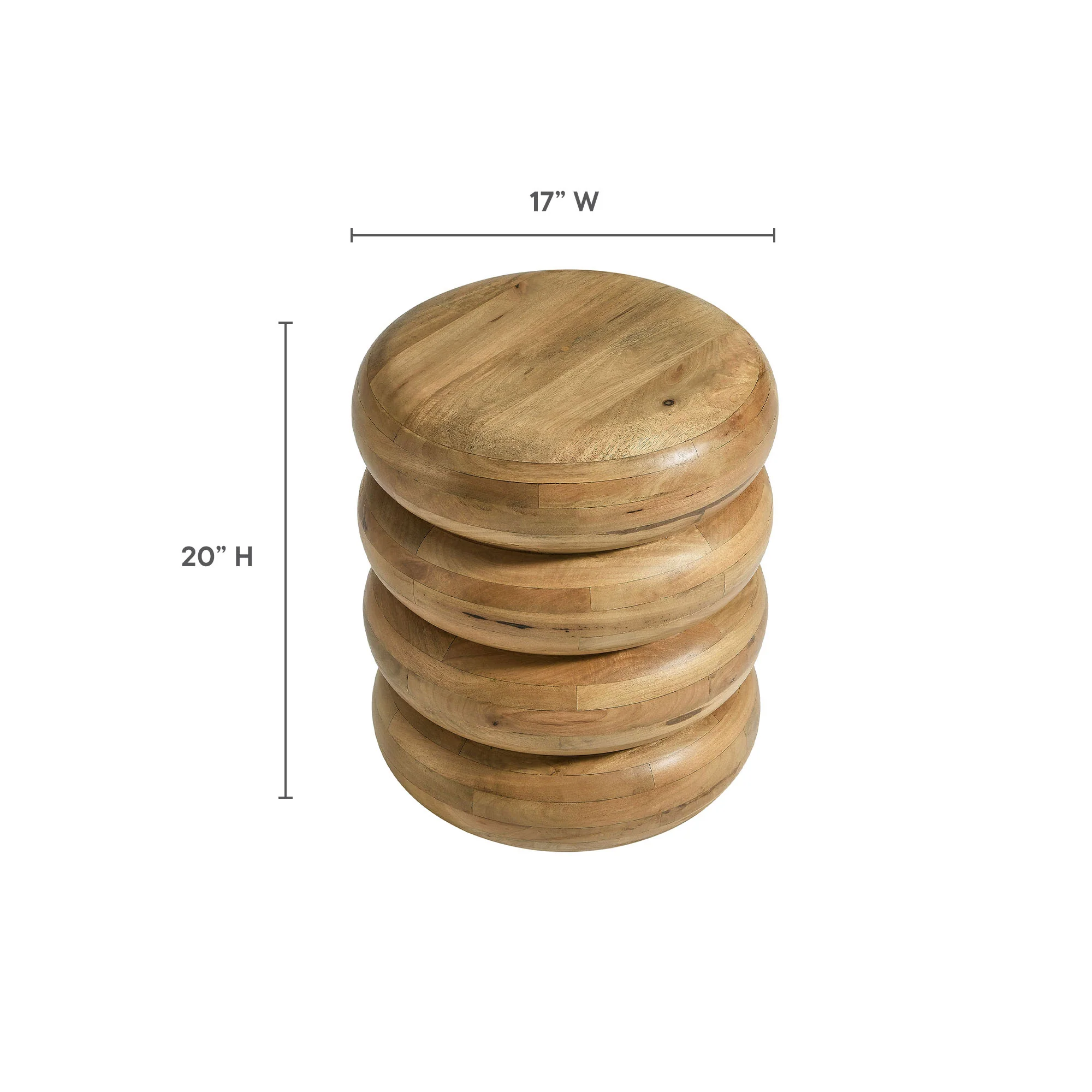 Ellery Round Stacked Wood Side Table by Modway - Image 16