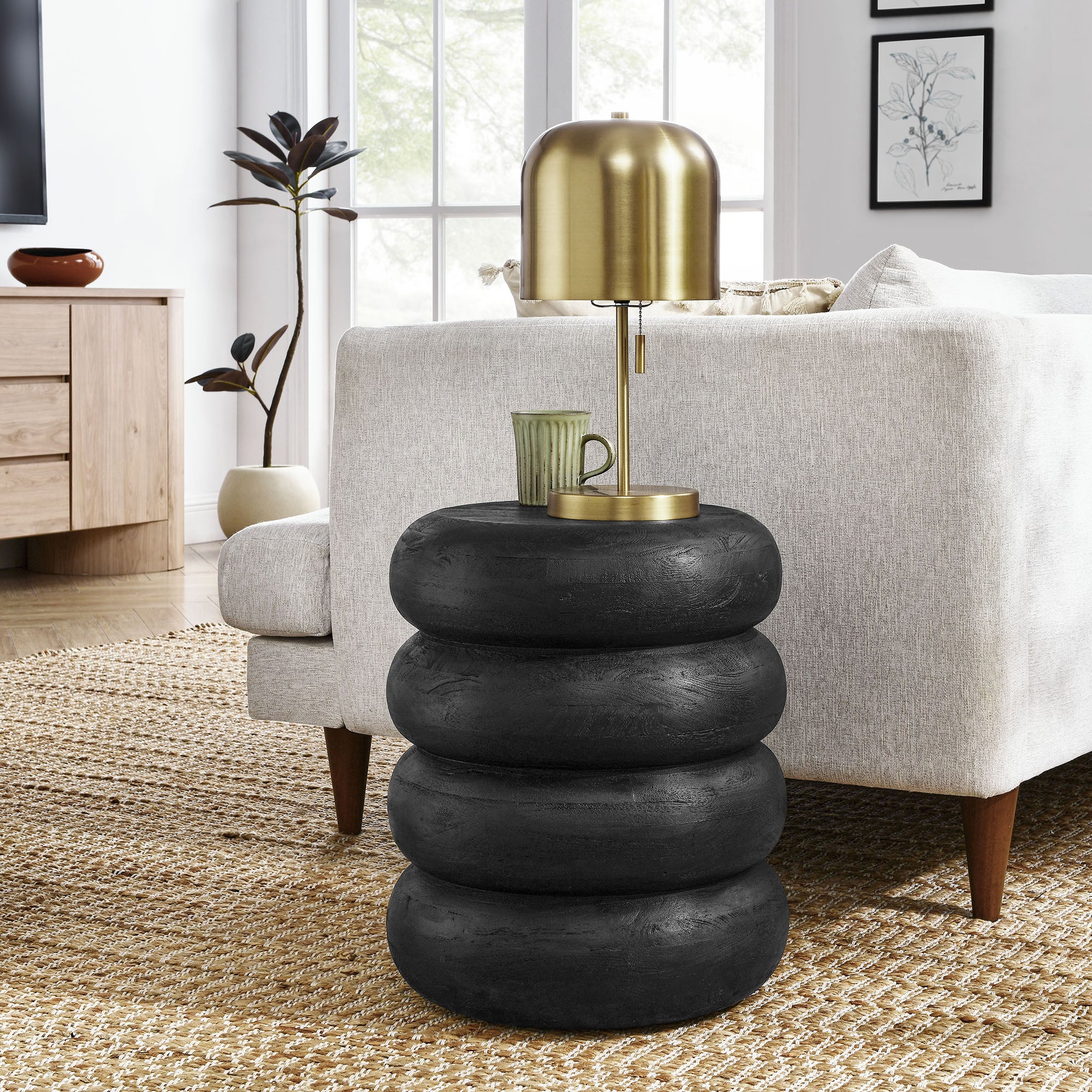 Ellery Round Stacked Wood Side Table by Modway - Image 6